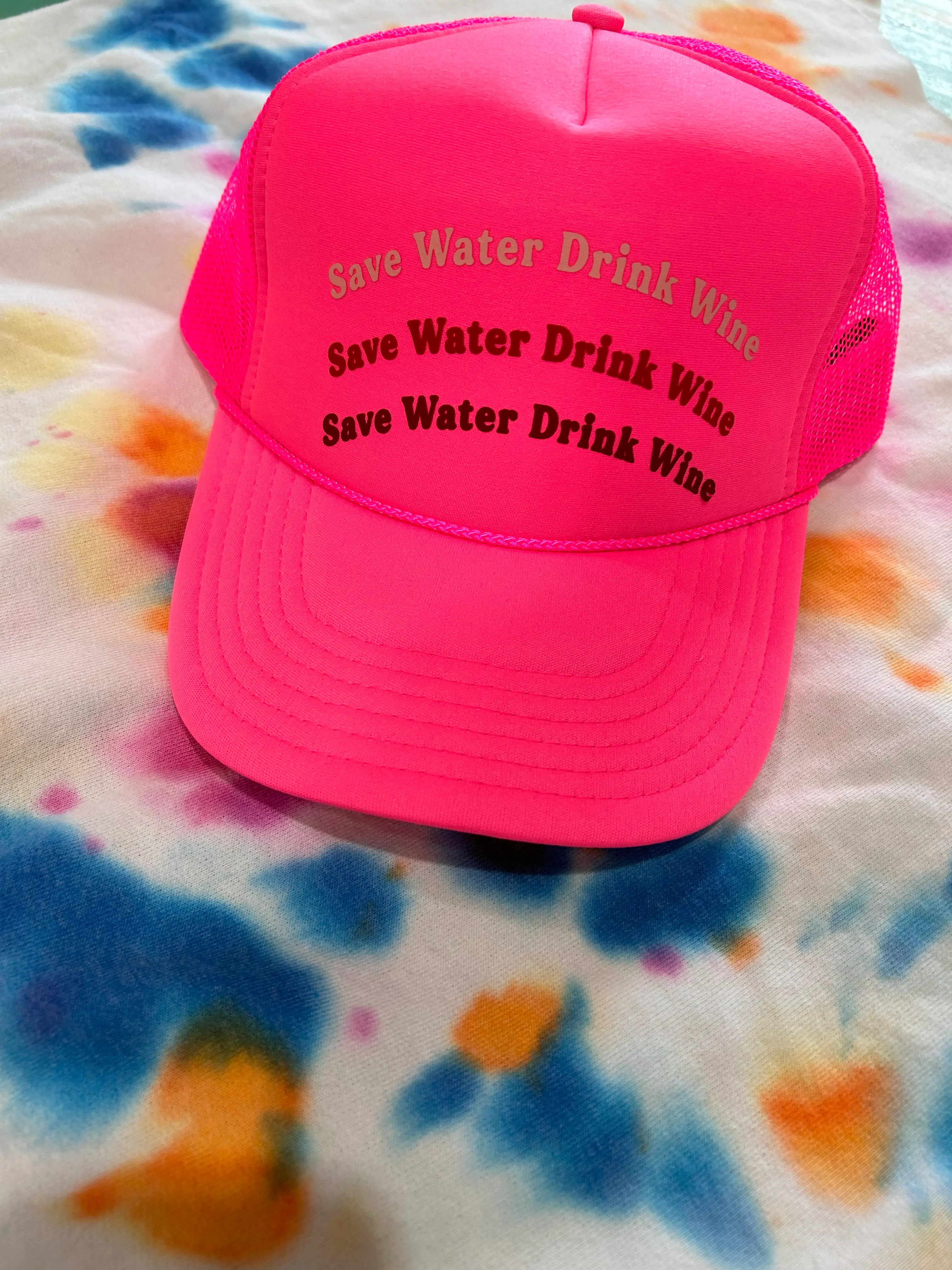 Save Water Drink Wine Trucker - Image 2