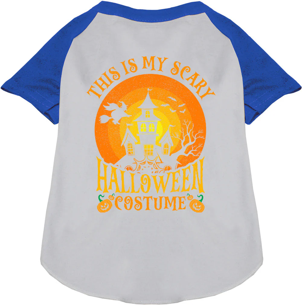 Scary Halloween Costume Pet Raglan Shirt - Image 3