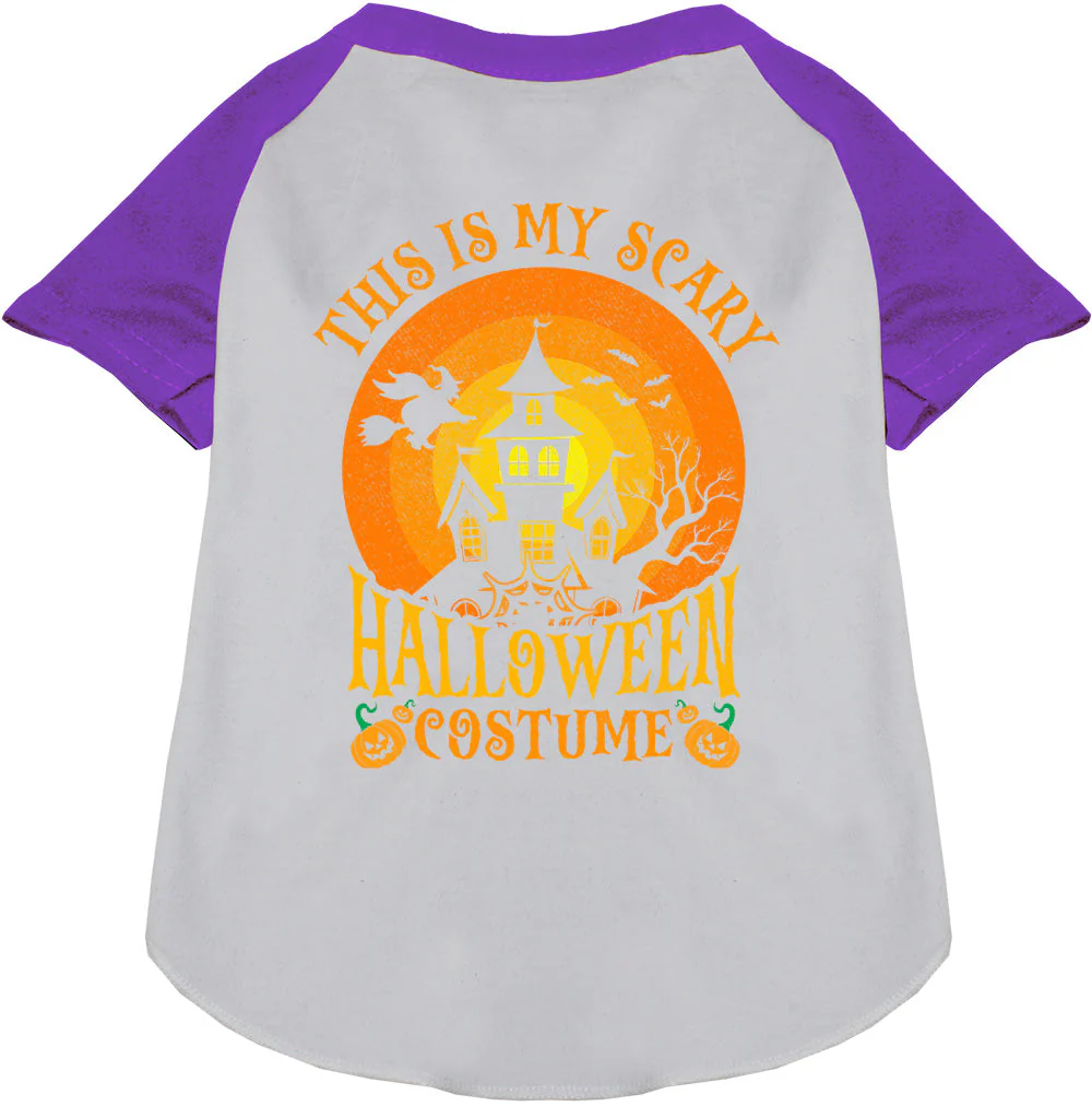 Scary Halloween Costume Pet Raglan Shirt - Image 4