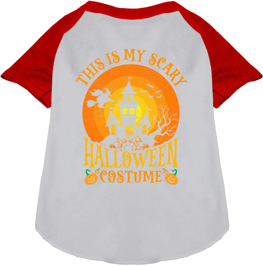 Scary Halloween Costume Pet Raglan Shirt - Image 5