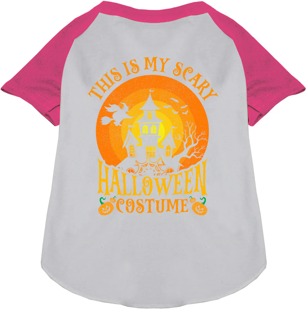 Scary Halloween Costume Pet Raglan Shirt - Image 7
