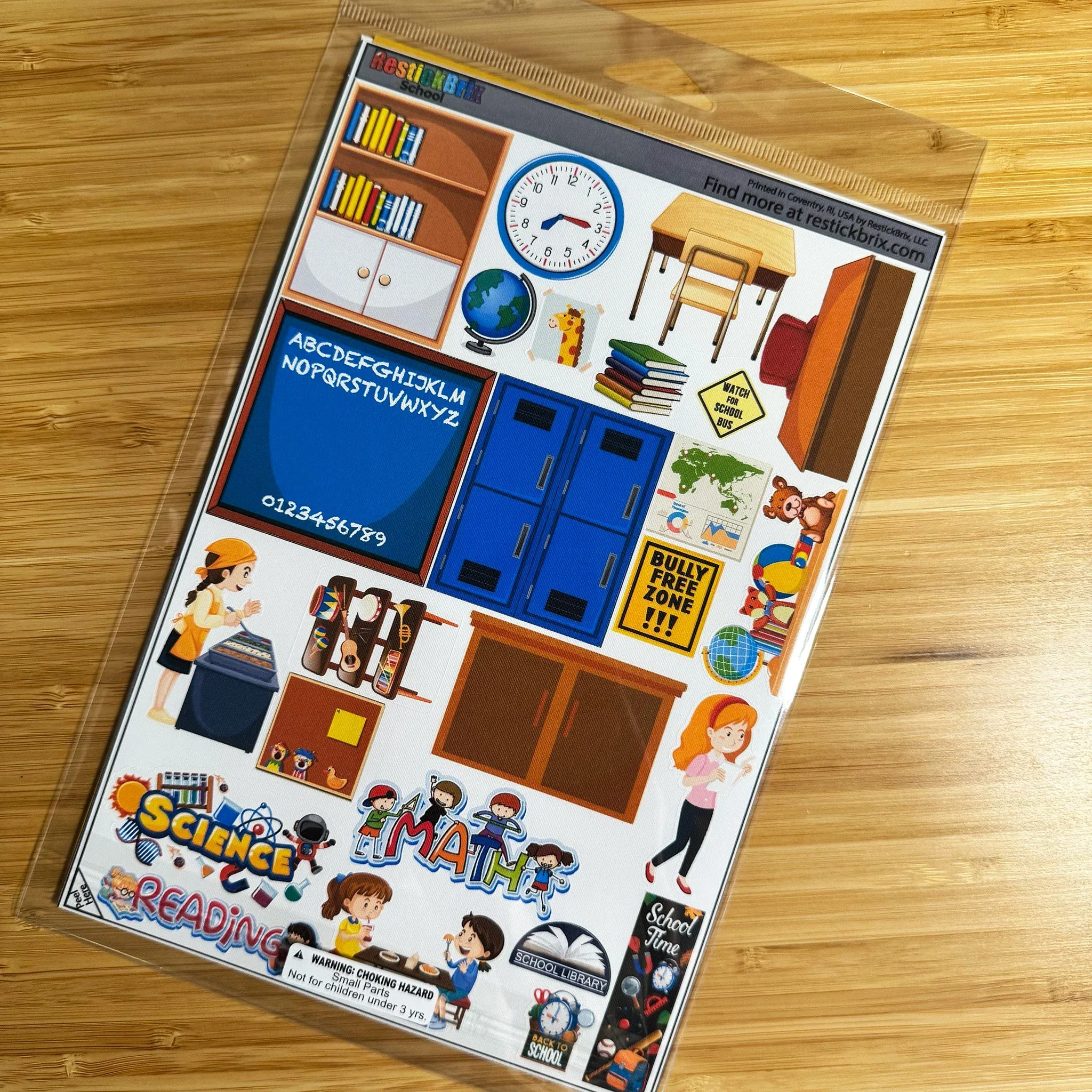 School: Reusable Decals for Customizing Magnetic Tiles, Plastic Bricks, and more - Image 3