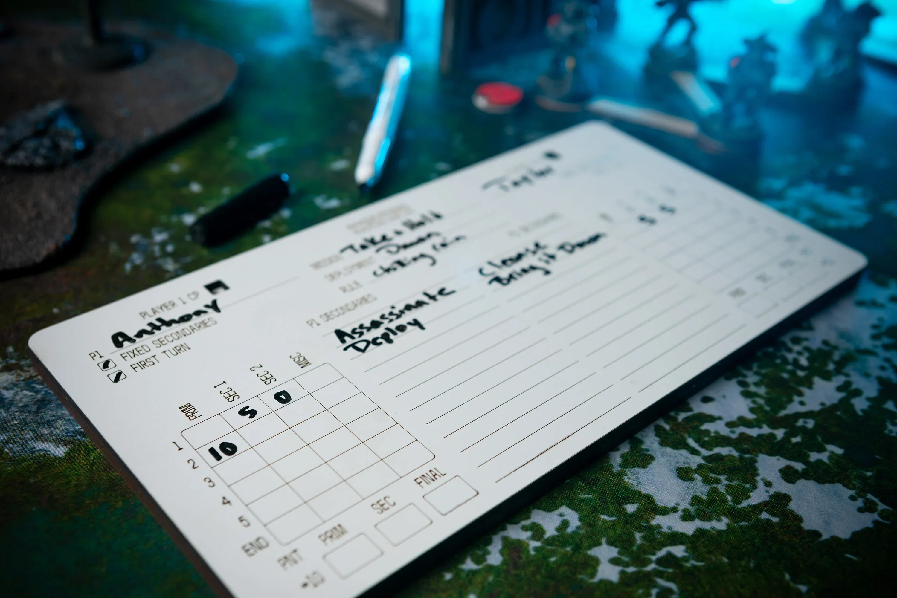 Scorekeeper - Dry Erase WH40k Score Card with CP Tracker - Image 2