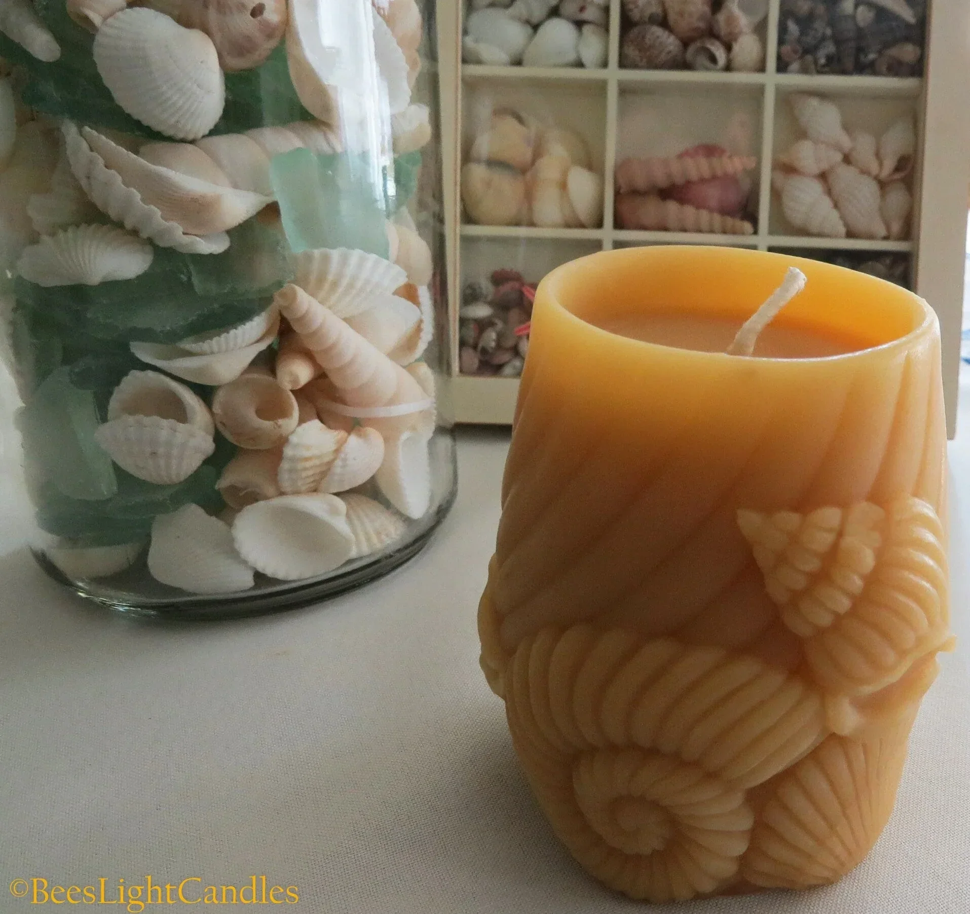 Sea Shell Beeswax Candle - Image 2