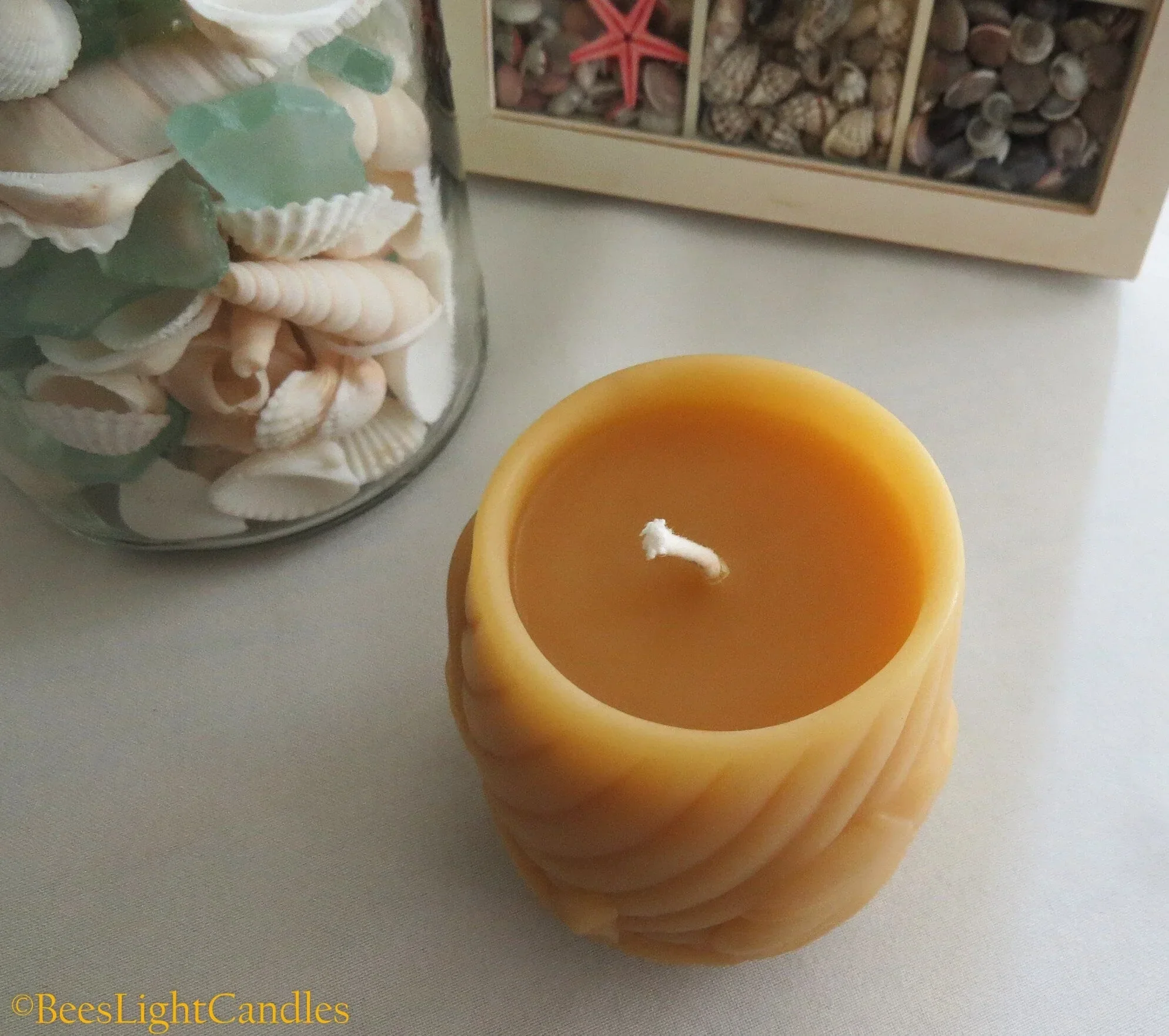 Sea Shell Beeswax Candle - Image 4