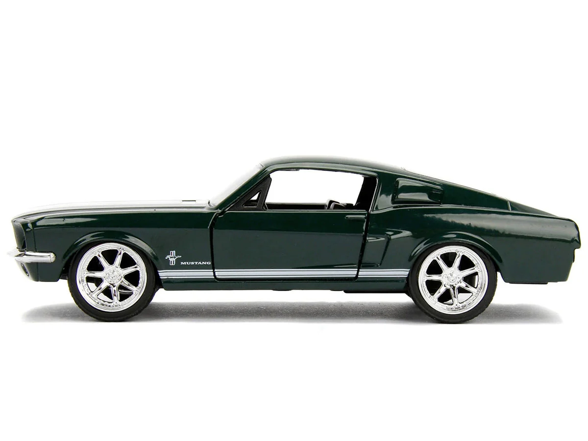Sean's Ford Mustang Dark Green with White Stripes "Fast & Furious" Movie 1/32 Diecast Model Car by Jada - Image 2