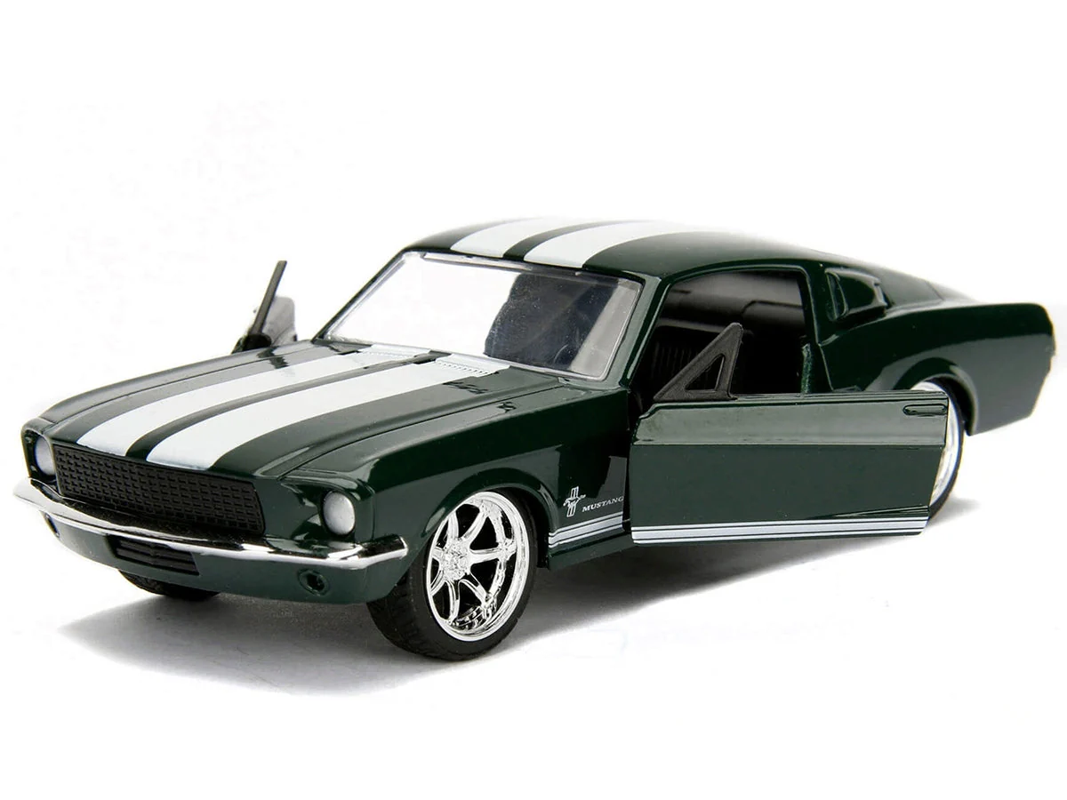 Sean's Ford Mustang Dark Green with White Stripes "Fast & Furious" Movie 1/32 Diecast Model Car by Jada - Image 3
