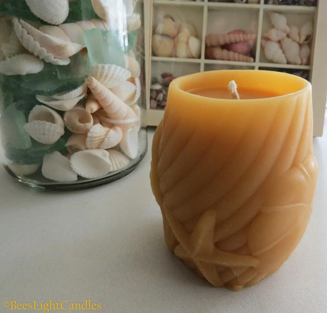 Seashell Beeswax Candle Set - Image 3