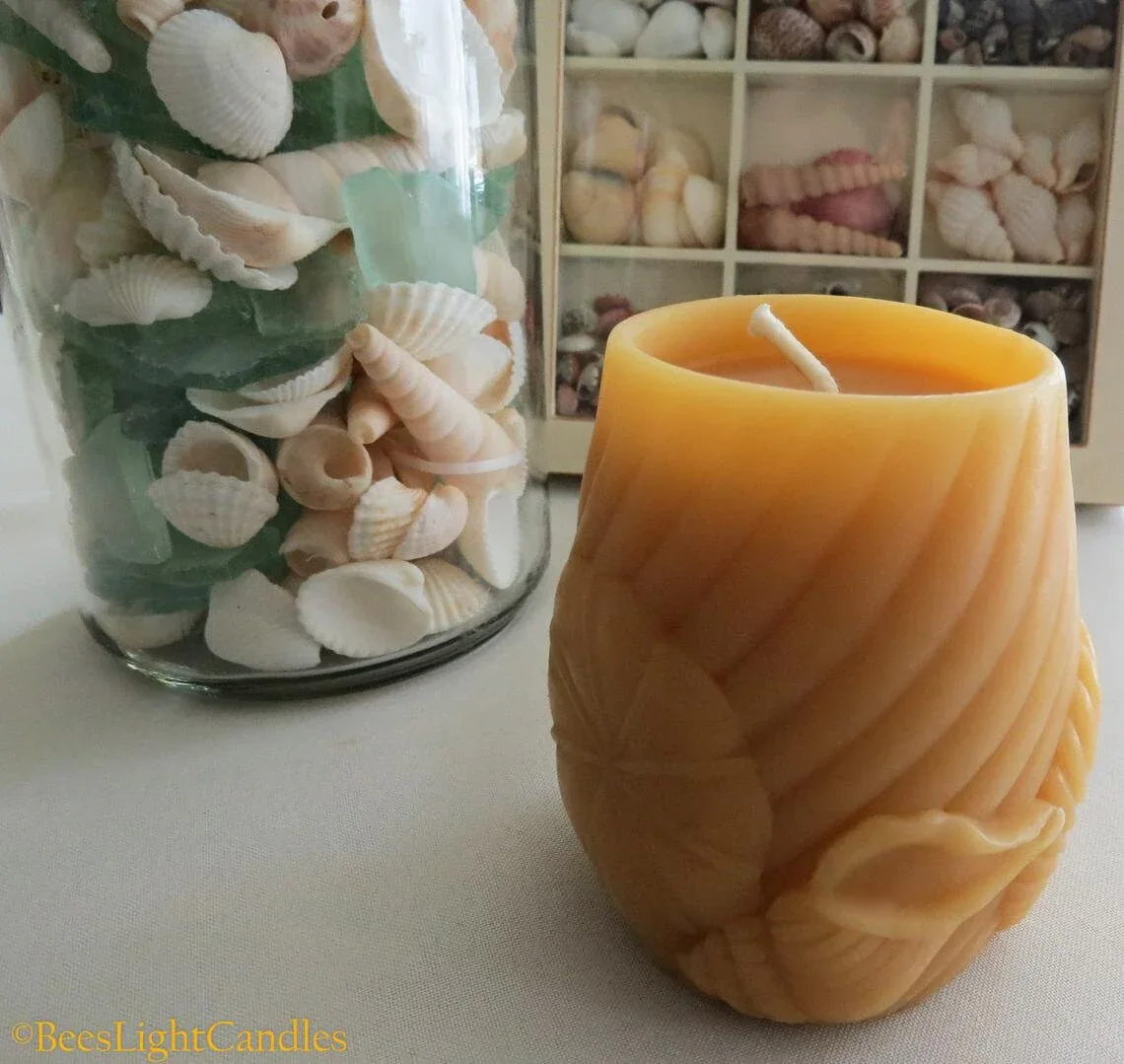 Seashell Beeswax Candle Set - Image 4