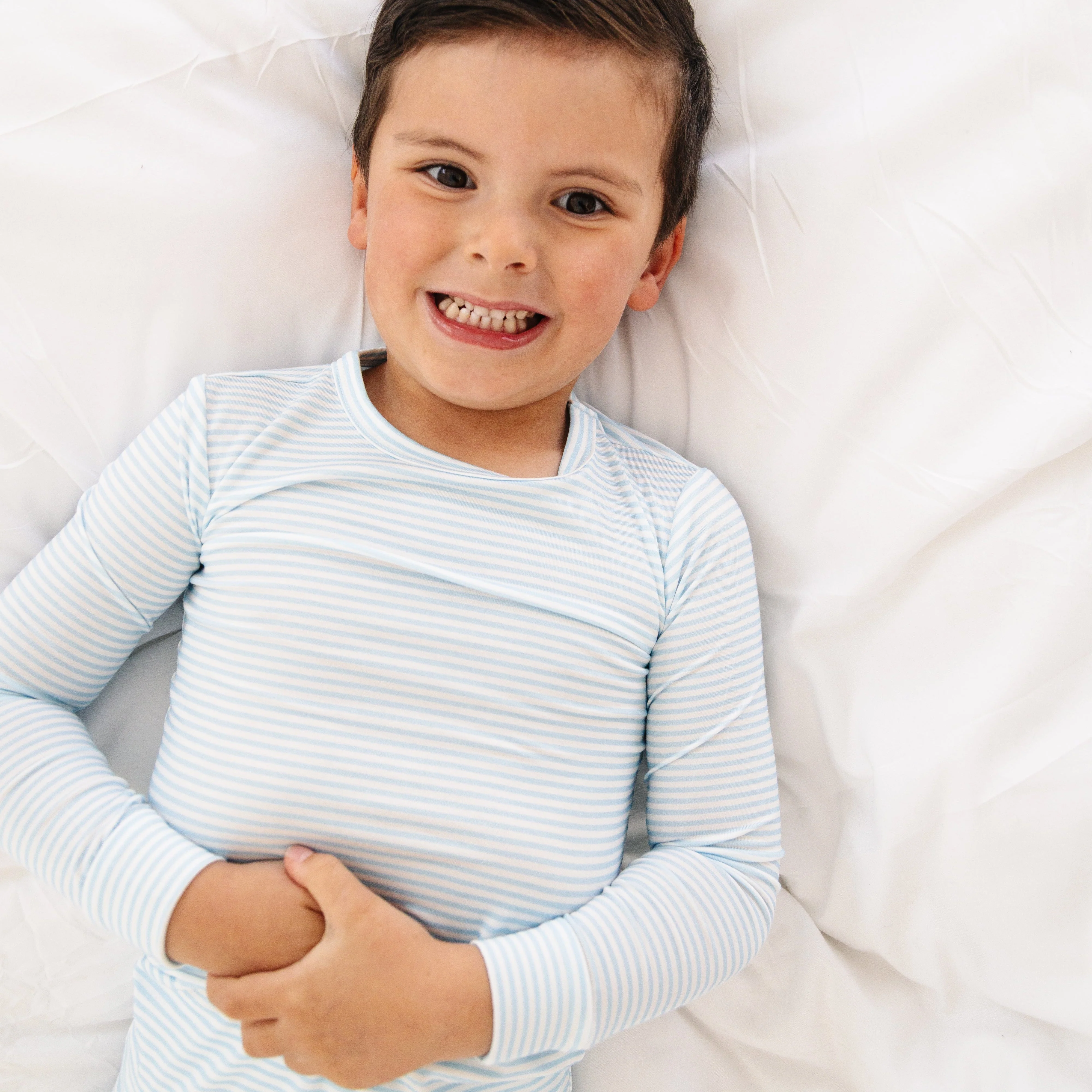 Seaside Stripe Bamboo Toddler Pajama Set - Image 5