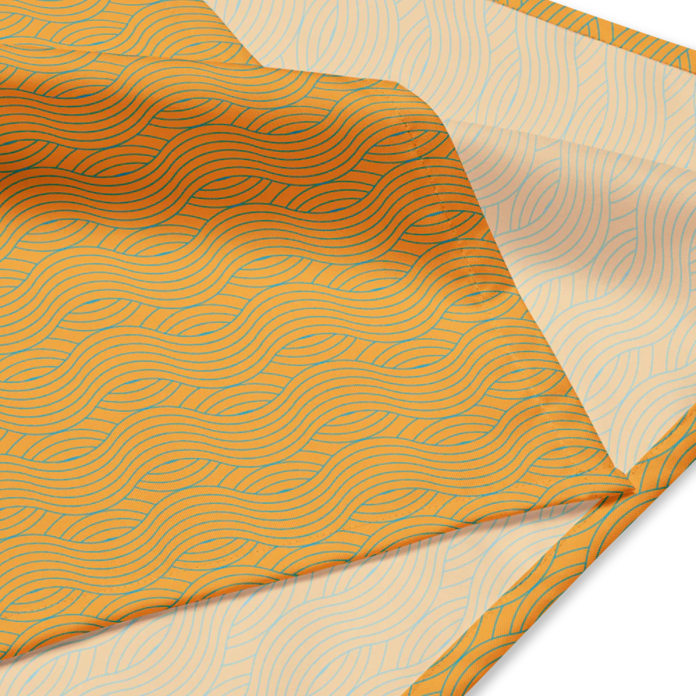 Sebastian & Clementine Orange Waves Pet Cotton Bandana - Image 2