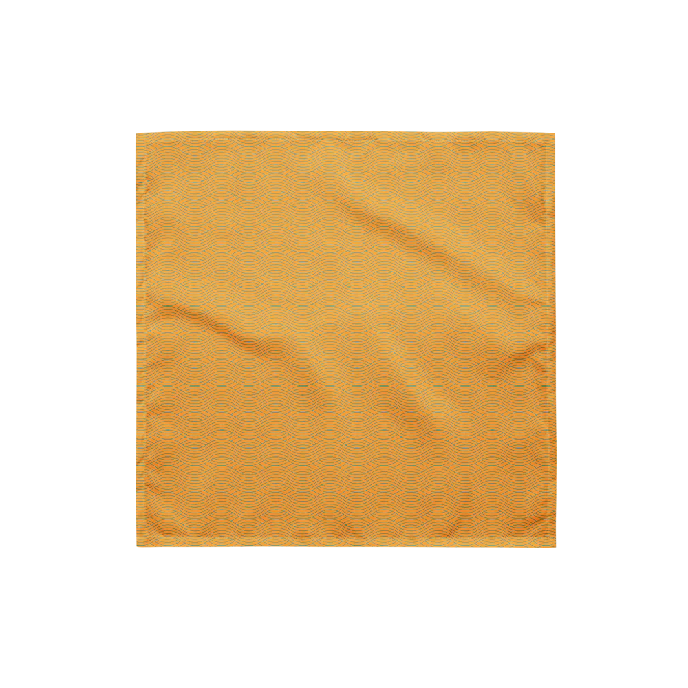 Sebastian & Clementine Orange Waves Pet Cotton Bandana - Image 3