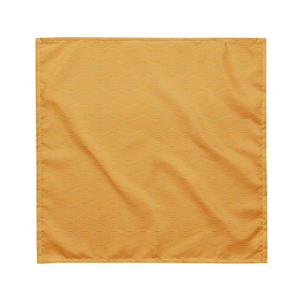 Sebastian & Clementine Orange Waves Pet Cotton Bandana - Image 4