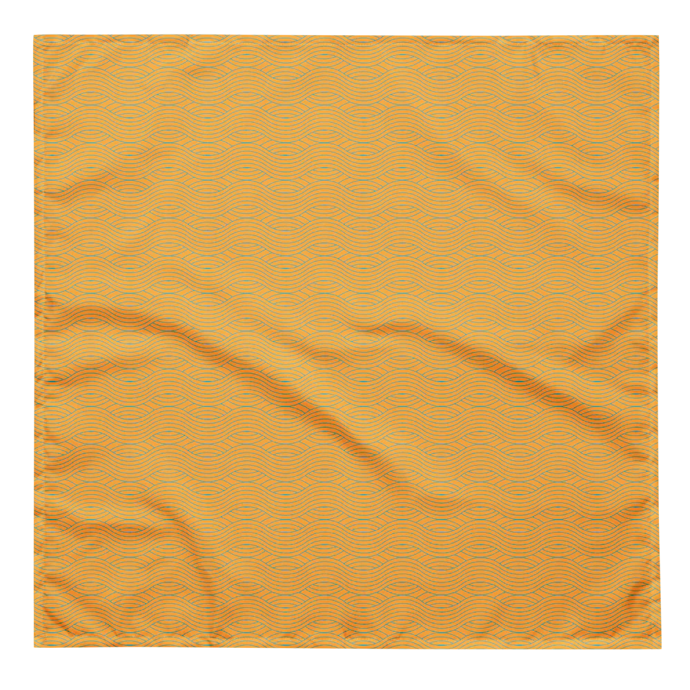 Sebastian & Clementine Orange Waves Pet Cotton Bandana - Image 5