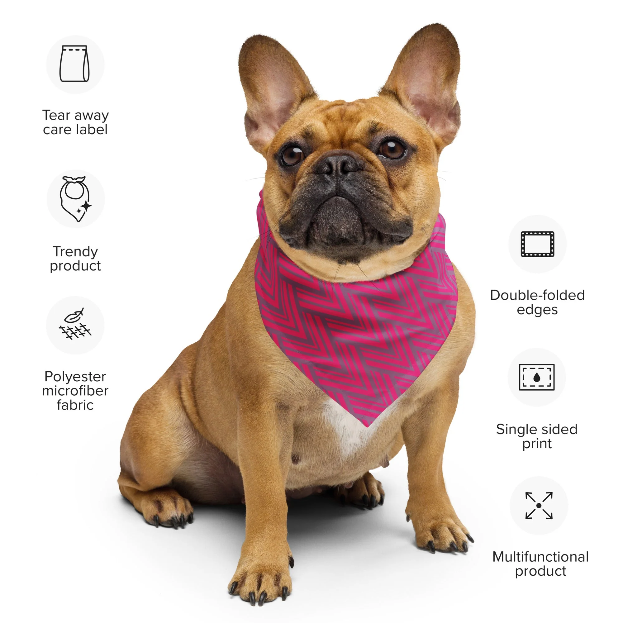 Sebastian & Clementine Pink Points Bandana For Dogs and Cats - Image 2