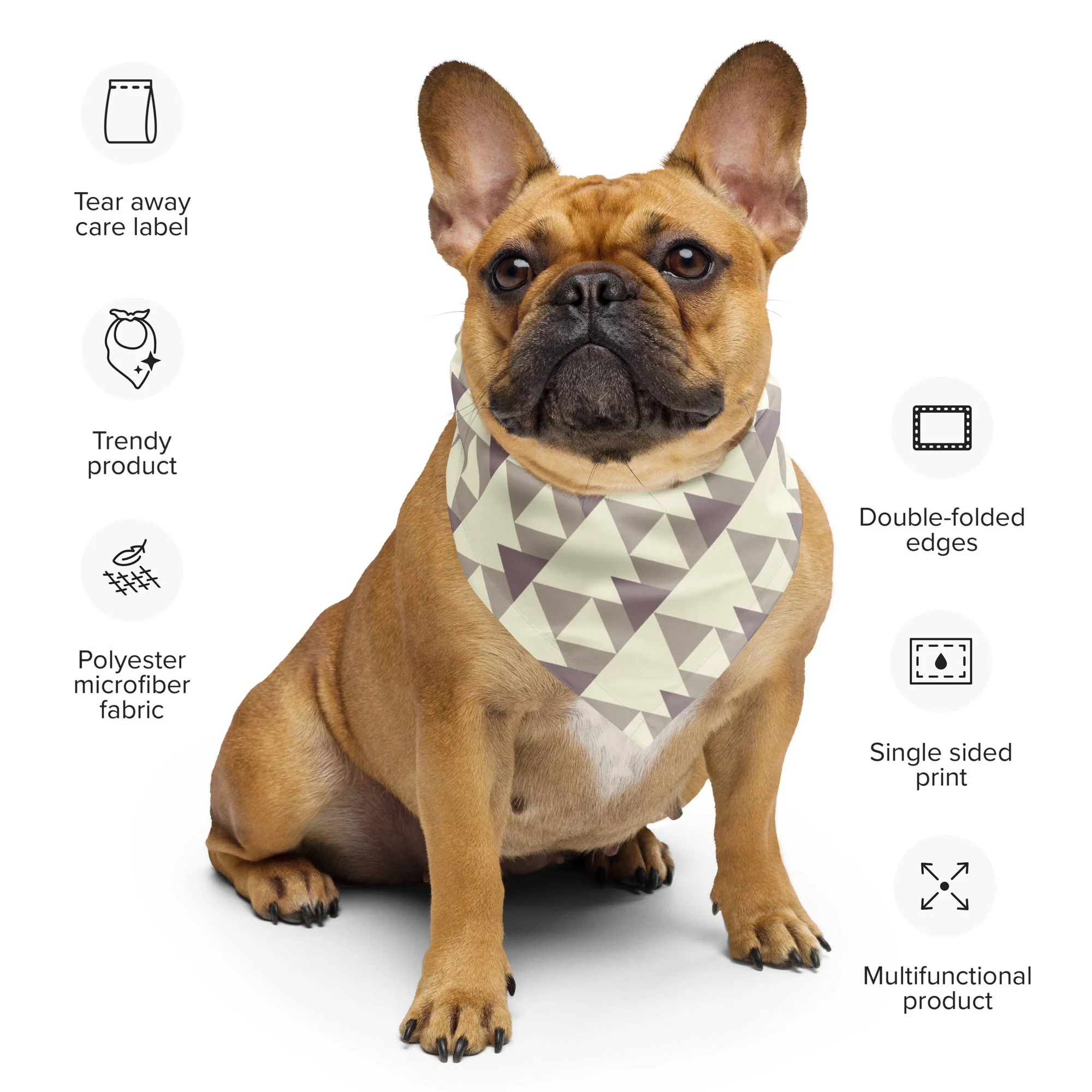 Sebastian & Clementine Triangles Bandana For Dogs and Cats - Image 2