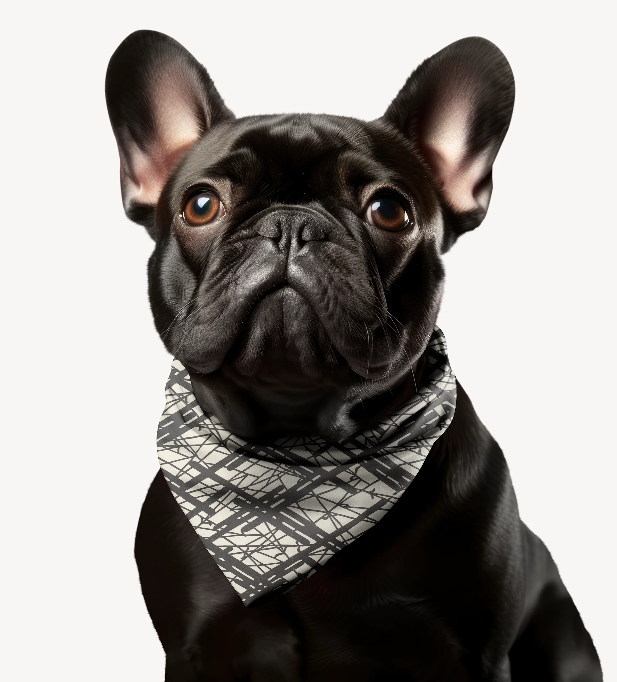 Sebastian & Clementine Vintage Collection Abstract Lines Bandana Collar for Dogs and Cats - Image 2