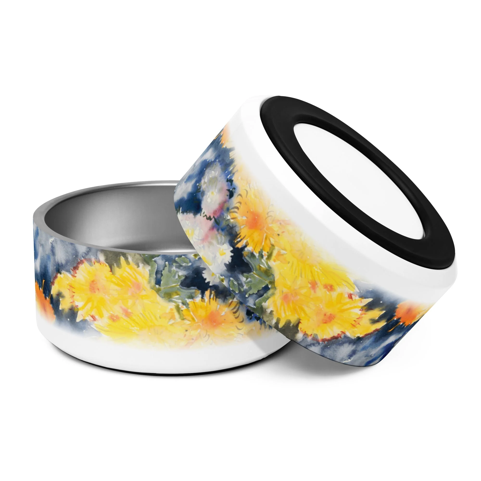 Sebastian & Clementine Yellow and Blue Vintage Collection Pet Bowl - Image 9