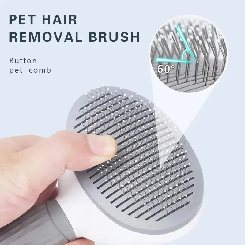 Self-Cleaning Pet Hair Removal Brush for Grooming - Image 3