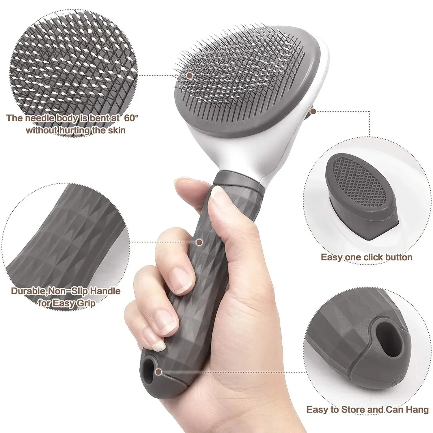 Self-Cleaning Pet Hair Removal Brush for Grooming - Image 5