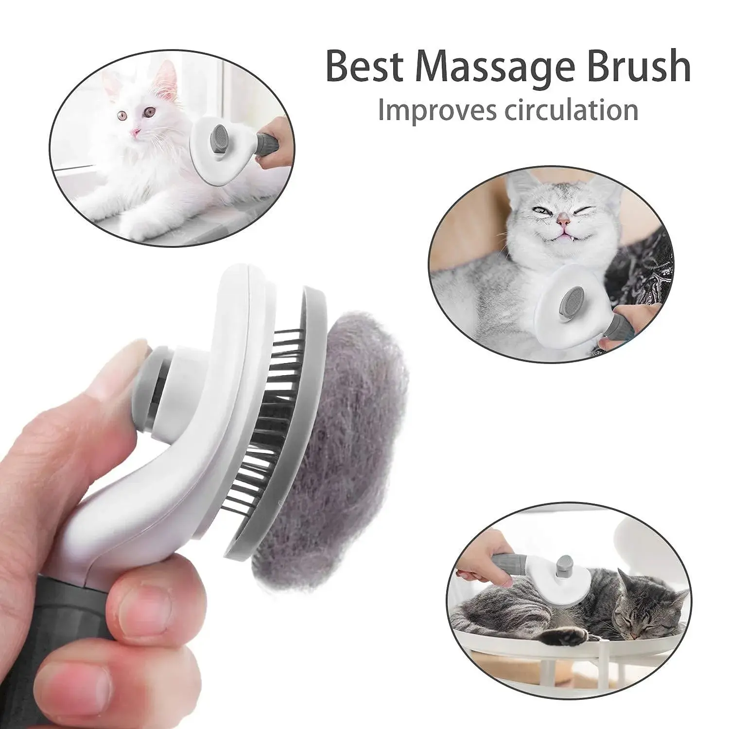 Self-Cleaning Pet Hair Removal Brush for Grooming - Image 6