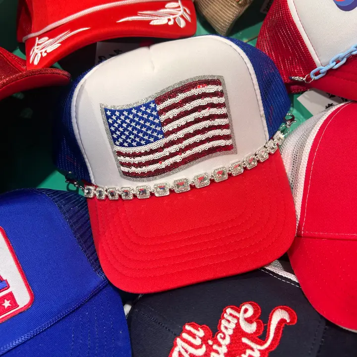 Sequin Flag Trucker - Image 4