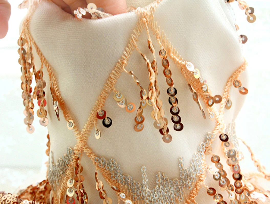 Sequin Pet Dress Luxury Dog Gown Cats Princess Trailing Dress Party Birthday - Image 11