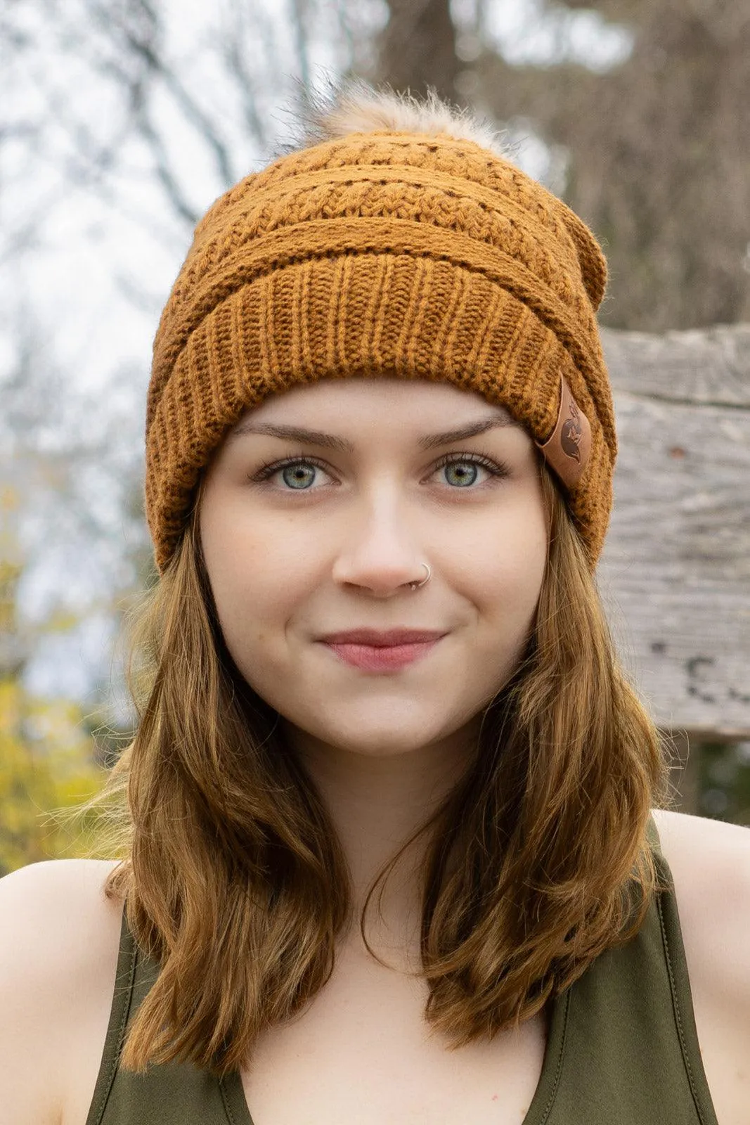 Sequoia Ribbed Knit Hat with Pom - Image 2