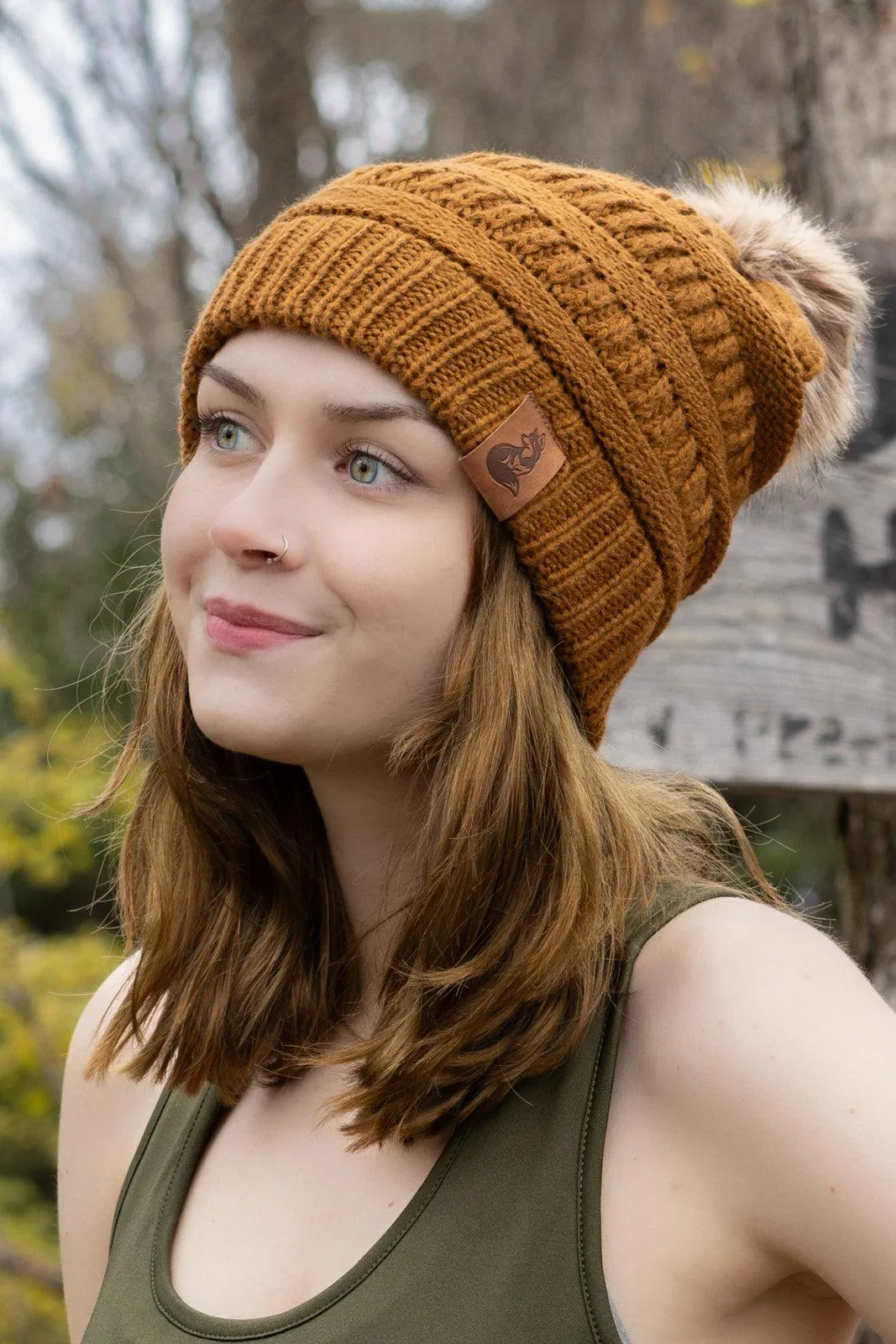 Sequoia Ribbed Knit Hat with Pom - Image 3
