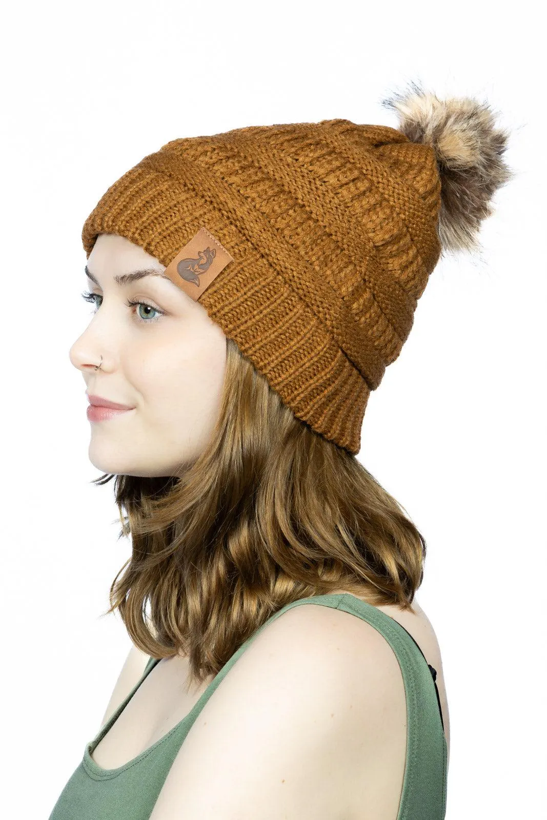 Sequoia Ribbed Knit Hat with Pom - Image 4