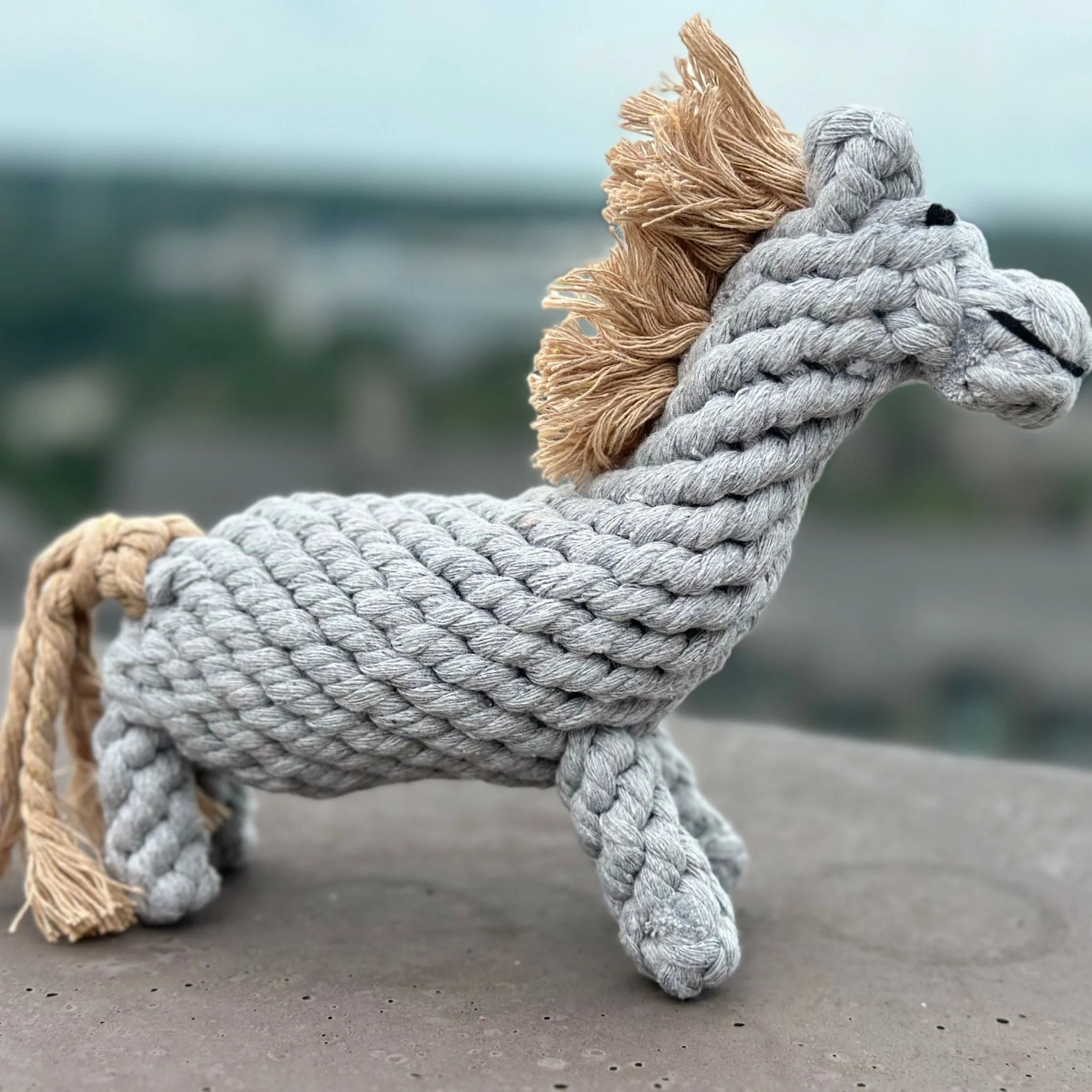 Serene the Gray Horse Rope Toy by Knotty Pawz - Image 2