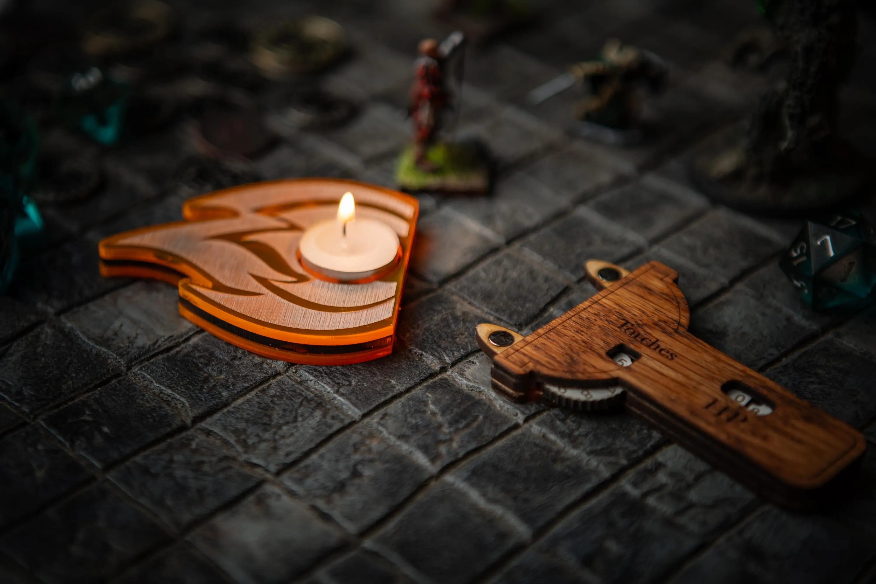 Shadowdark Torch and HP Tracker with Candle Holder - Image 2