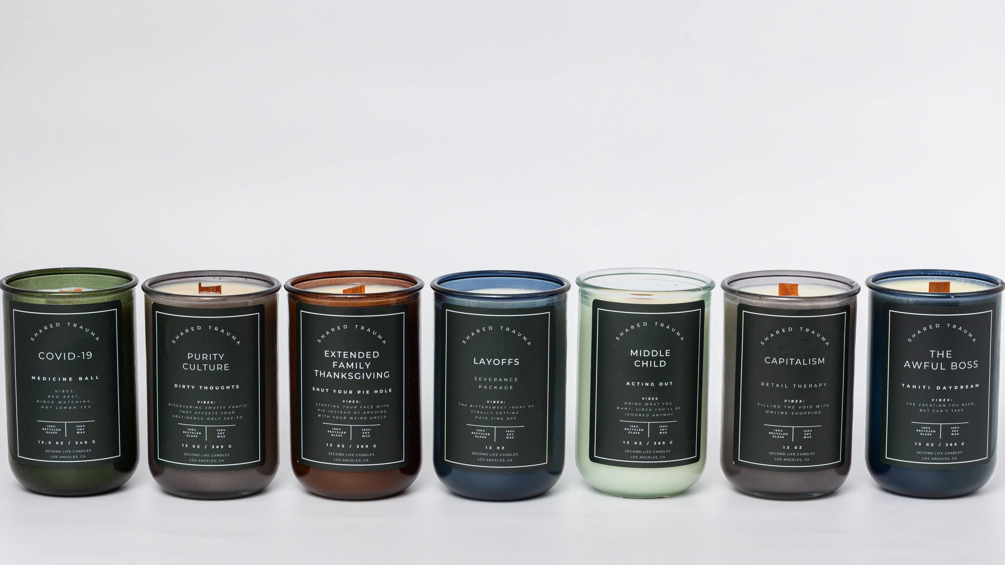 Shared Trauma Candles - Capitalism - 13 Oz Crackling Wood Wick - Tulips & Gardenia - Image 3