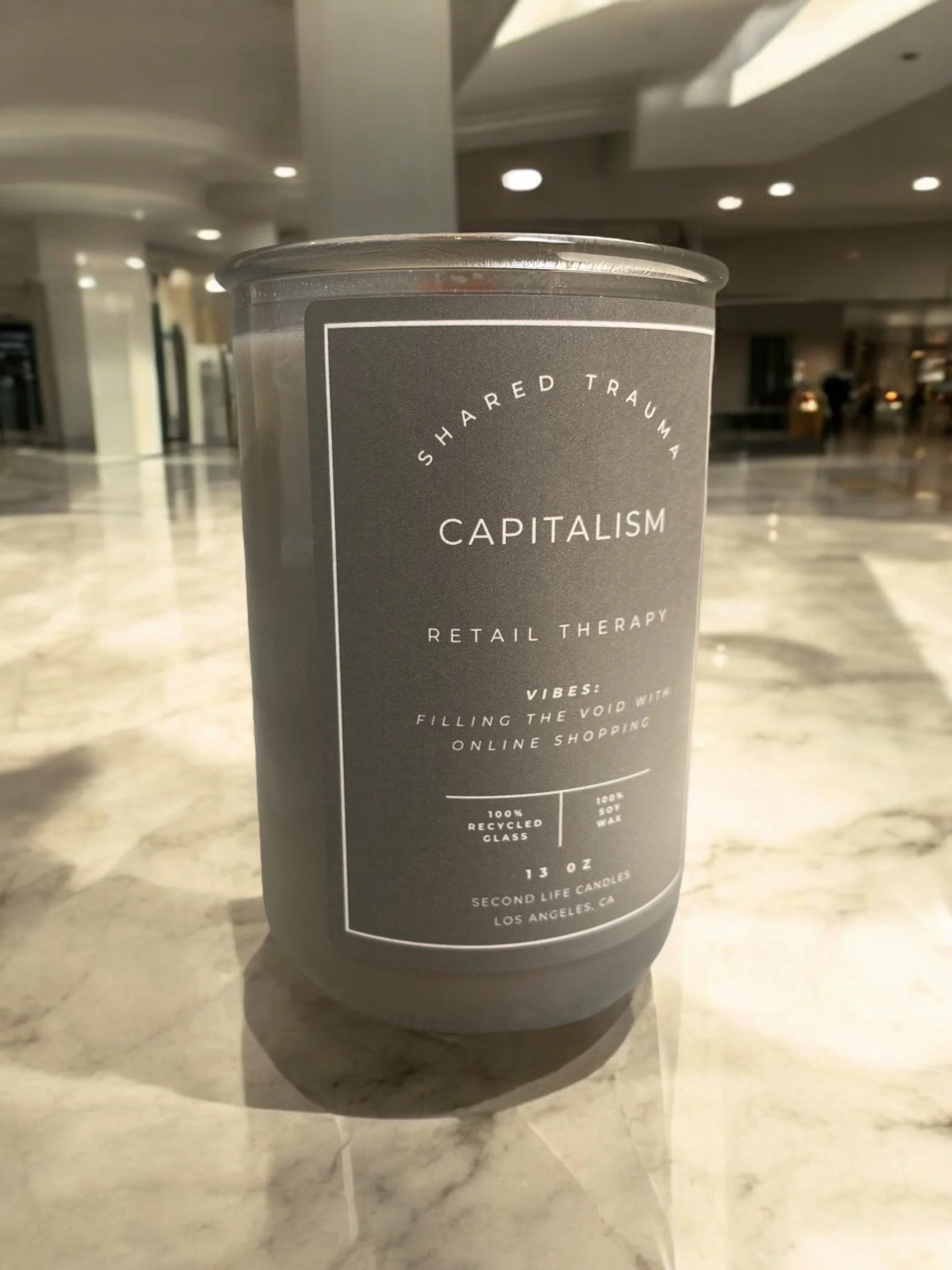 Shared Trauma Candles - Capitalism - 13 Oz Crackling Wood Wick - Tulips & Gardenia - Image 6