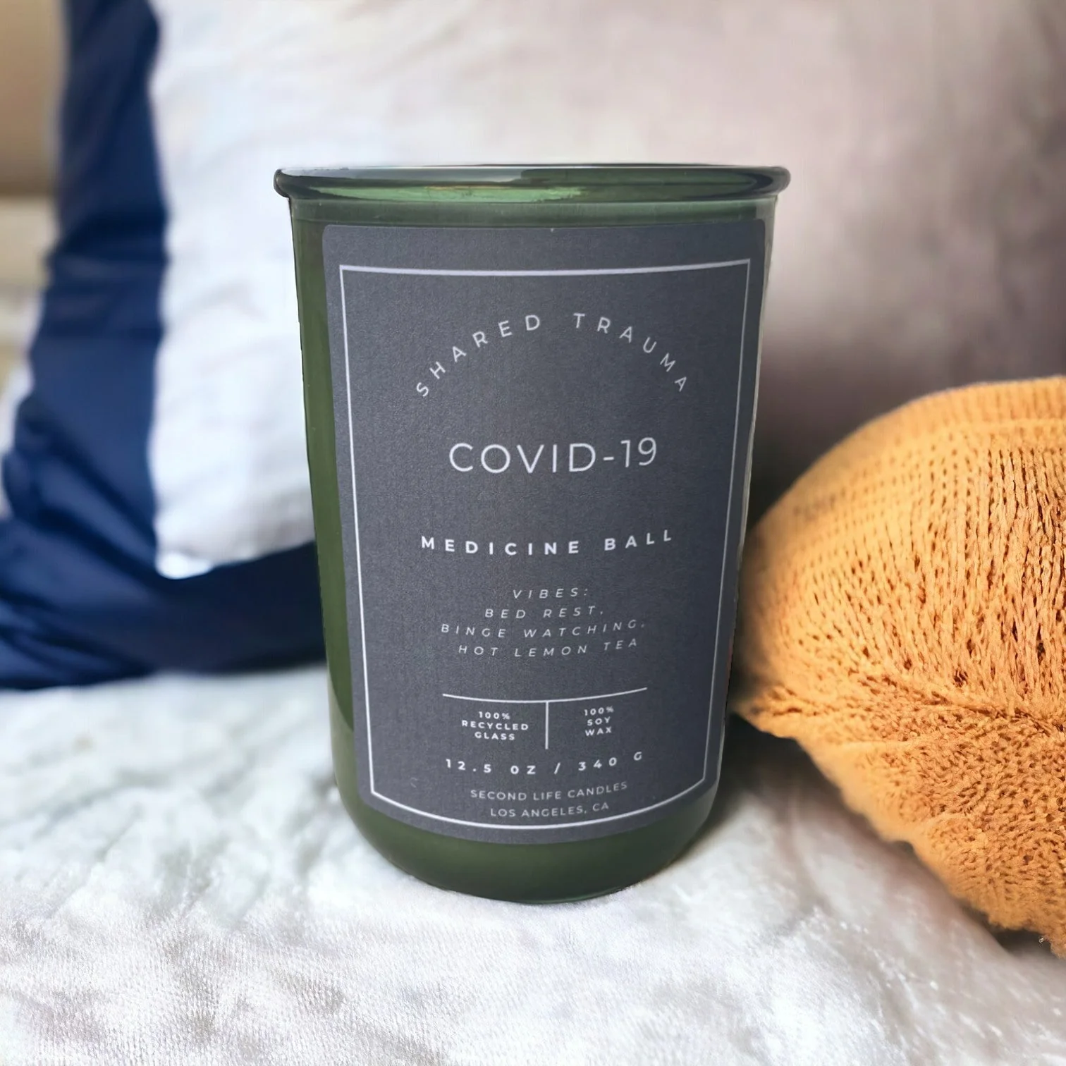 Shared Trauma Candles - Covid-19 - 13 Oz Crackling Wood Wick - Lemon, Peach, and Mint Tea - Image 4