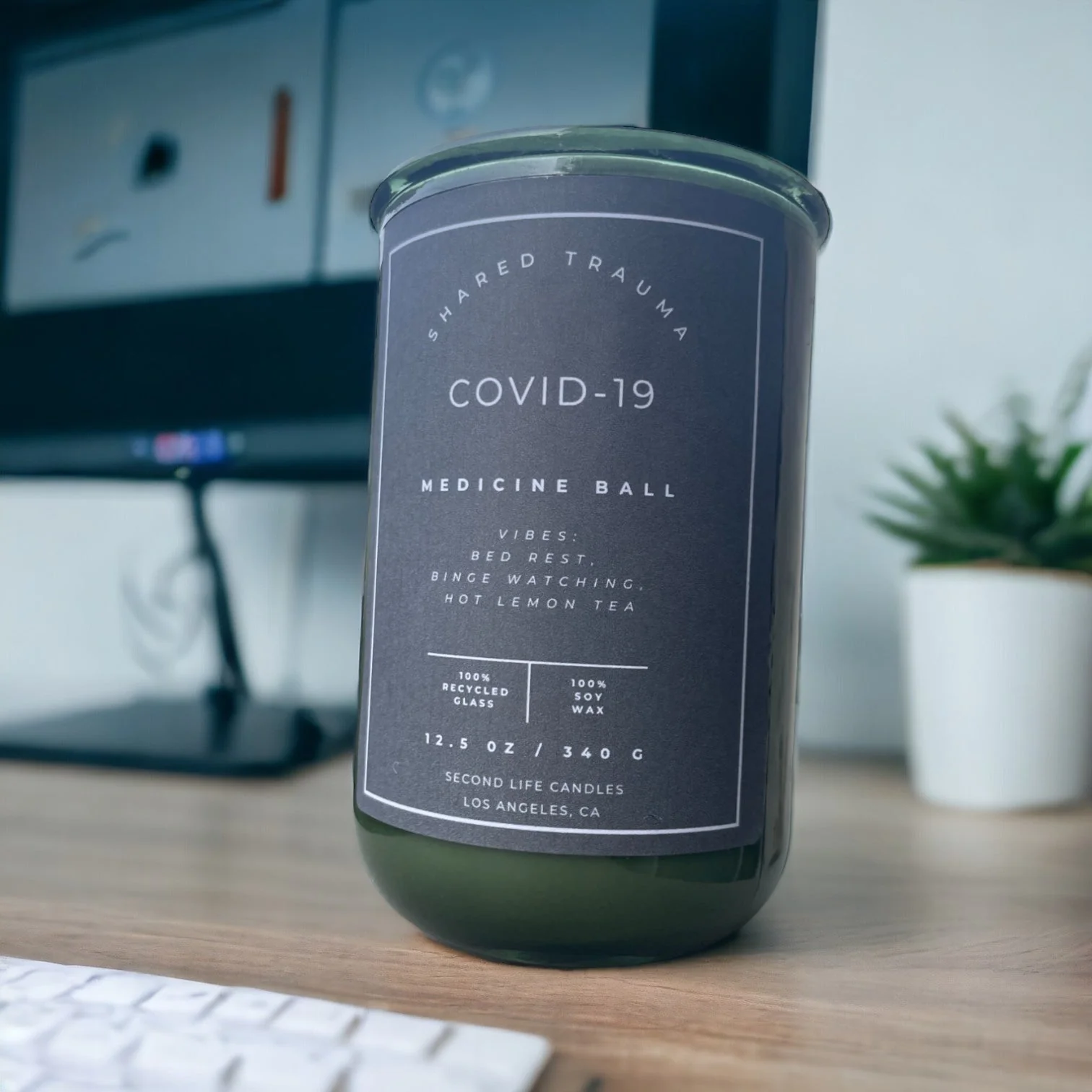 Shared Trauma Candles - Covid-19 - 13 Oz Crackling Wood Wick - Lemon, Peach, and Mint Tea - Image 5