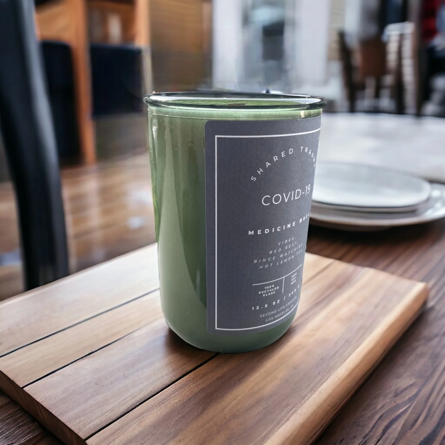 Shared Trauma Candles - Covid-19 - 13 Oz Crackling Wood Wick - Lemon, Peach, and Mint Tea - Image 6