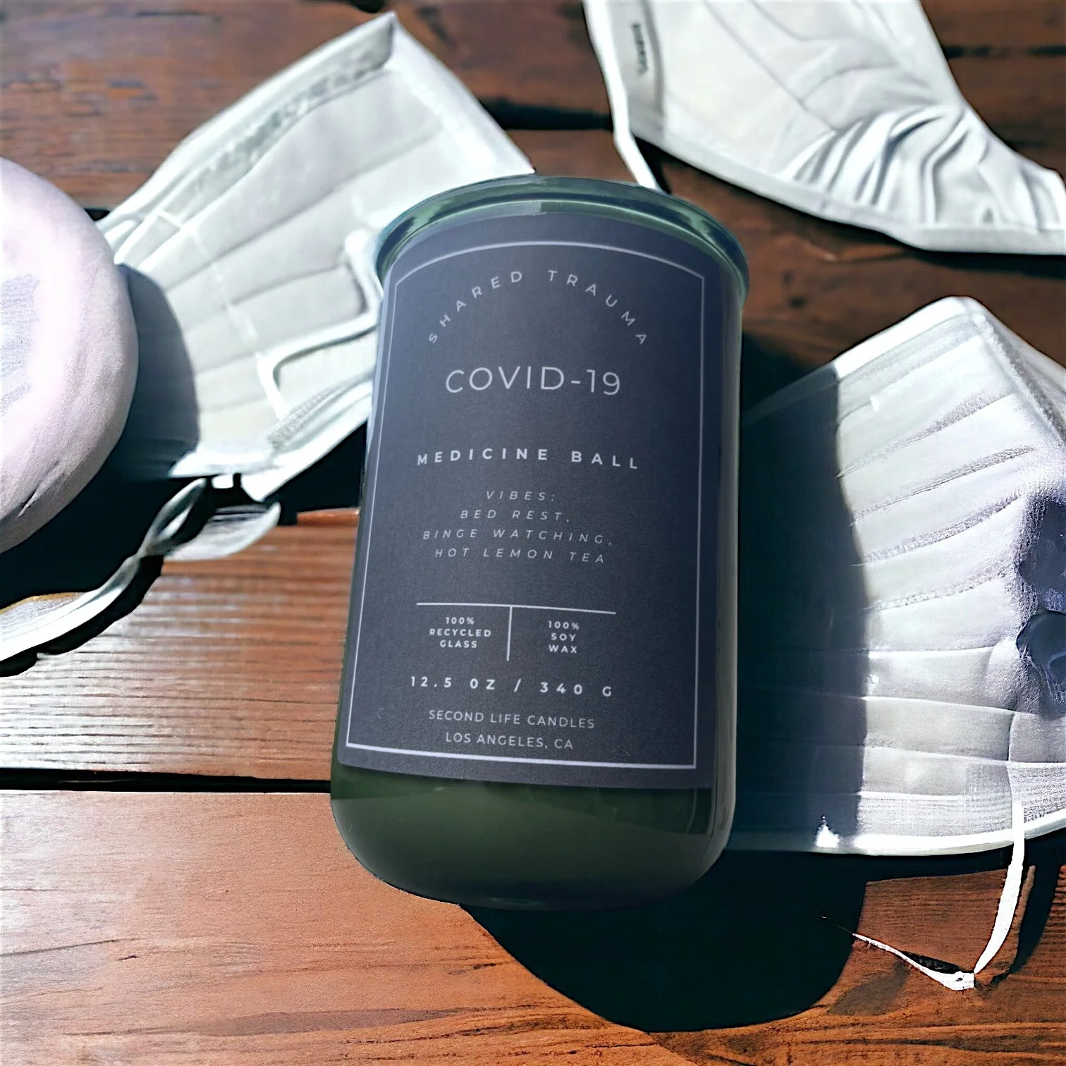 Shared Trauma Candles - Covid-19 - 13 Oz Crackling Wood Wick - Lemon, Peach, and Mint Tea - Image 7