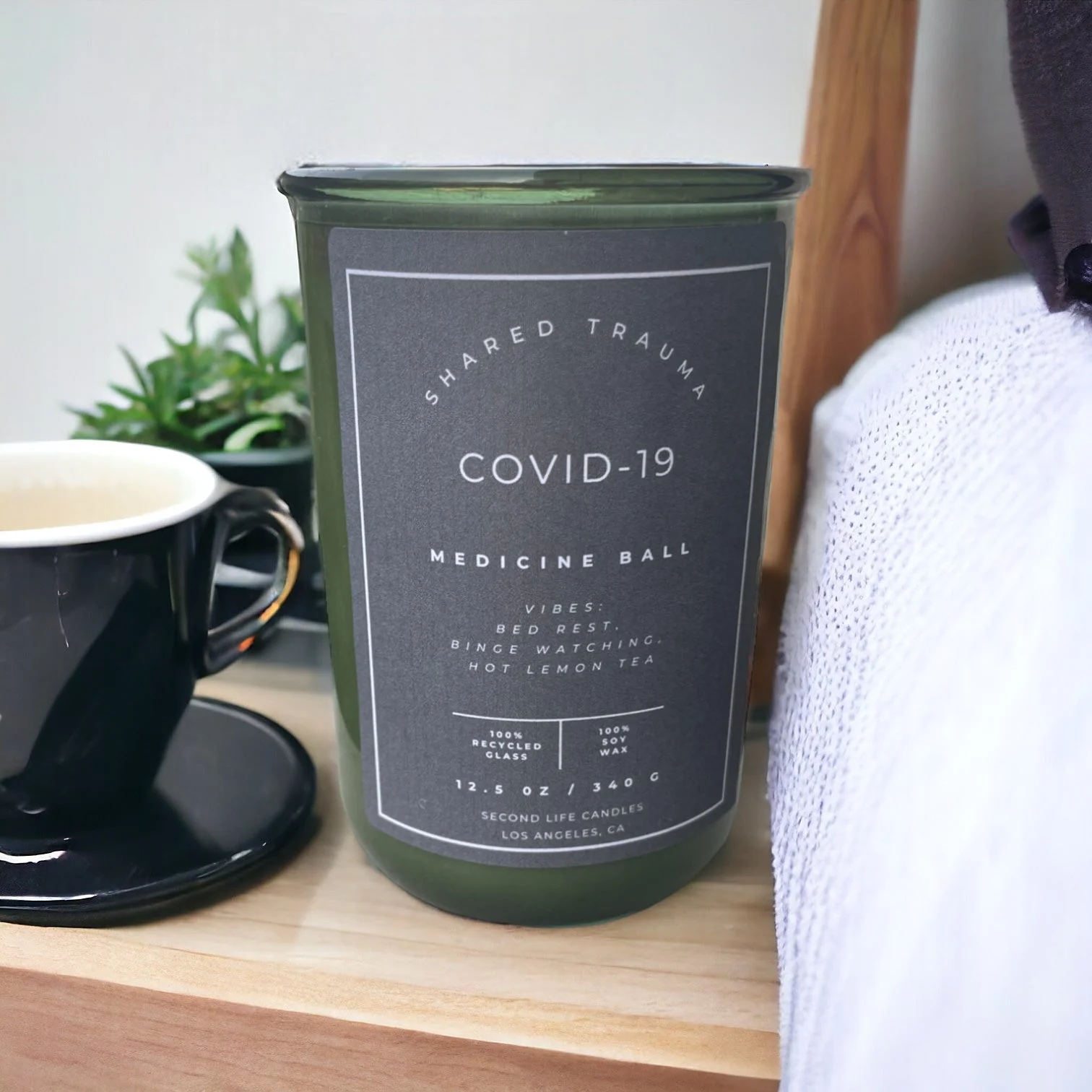 Shared Trauma Candles - Covid-19 - 13 Oz Crackling Wood Wick - Lemon, Peach, and Mint Tea - Image 8