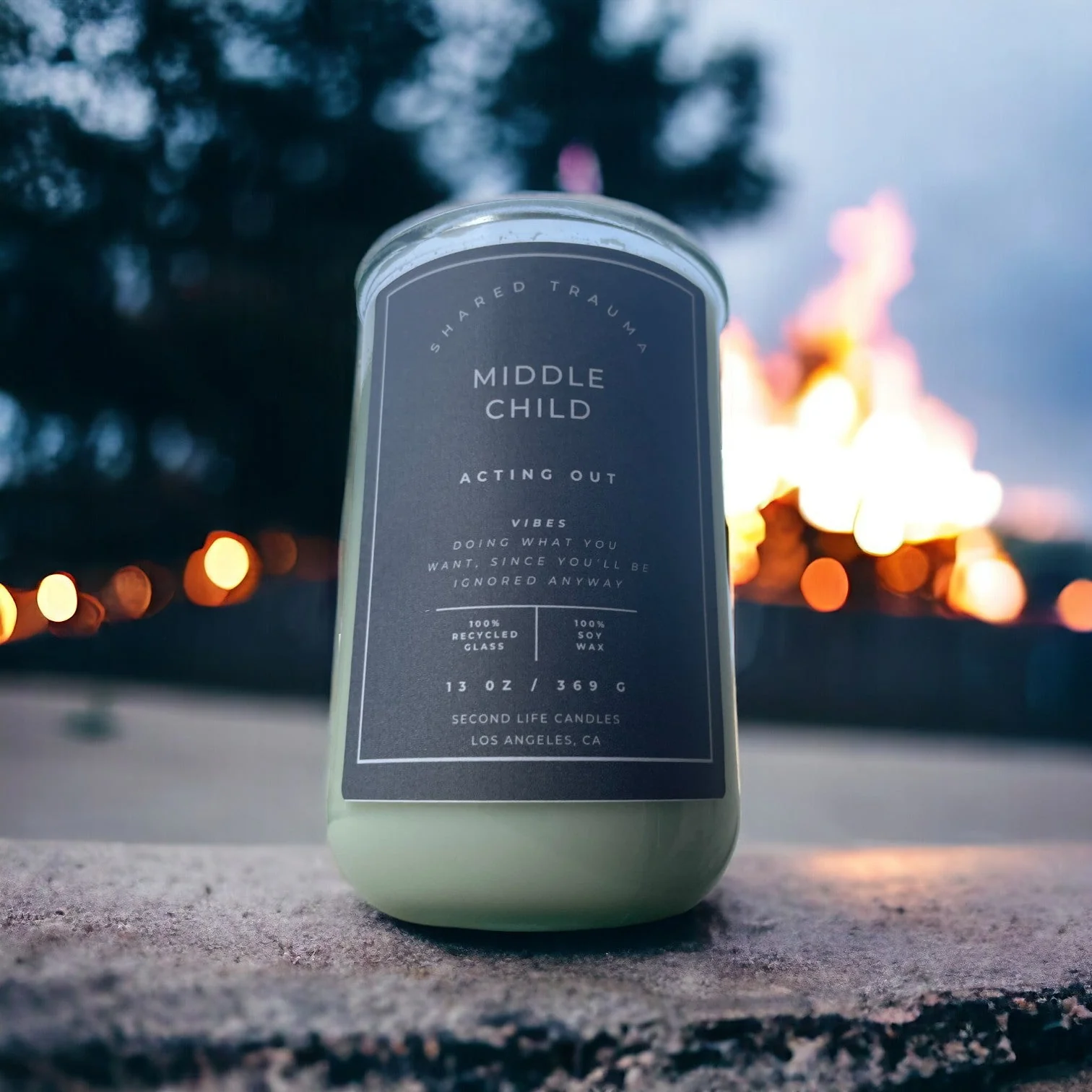 Shared Trauma Candles - Middle Child - 13 Oz Crackling Wood Wick - Ginger & Saffron - Image 4