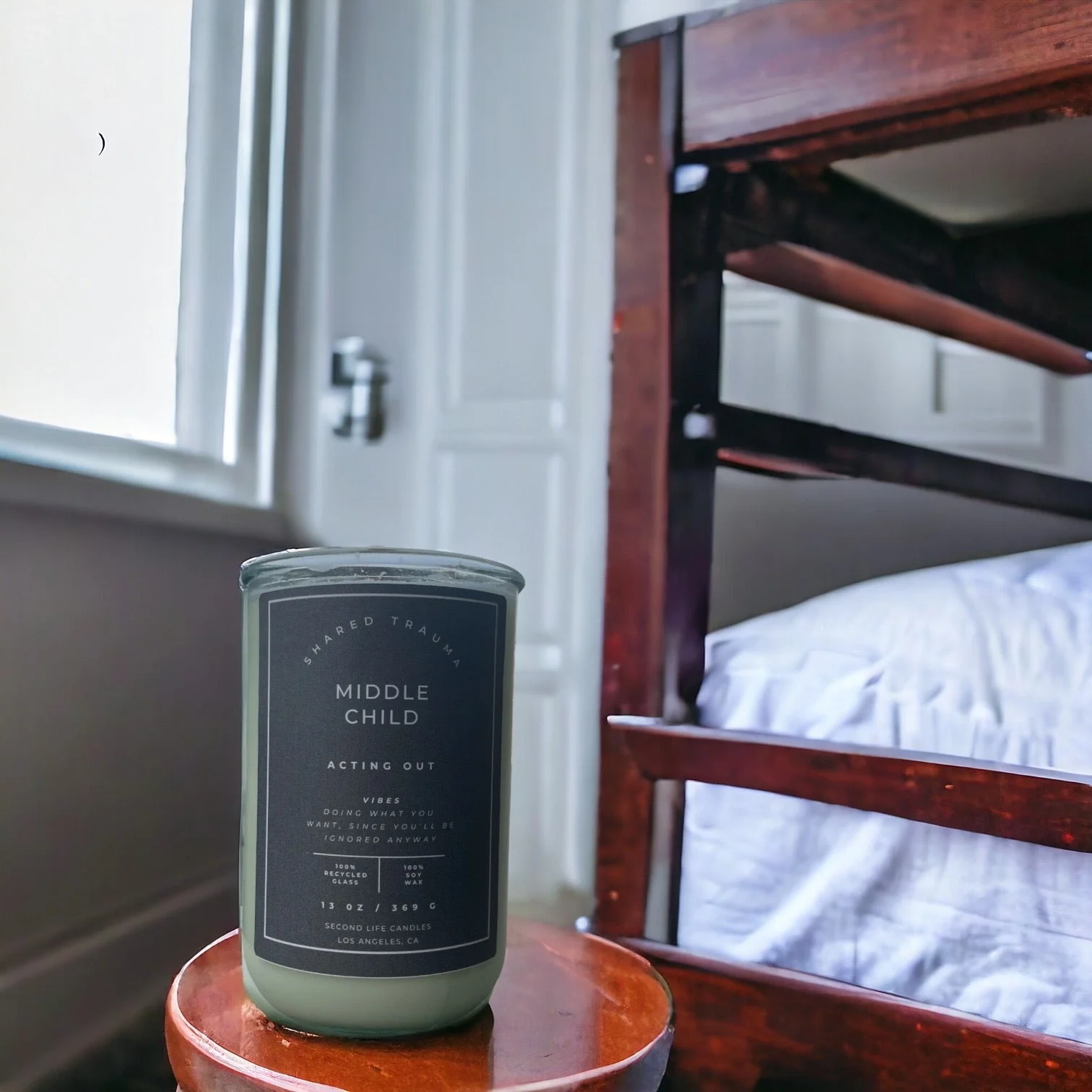 Shared Trauma Candles - Middle Child - 13 Oz Crackling Wood Wick - Ginger & Saffron - Image 6