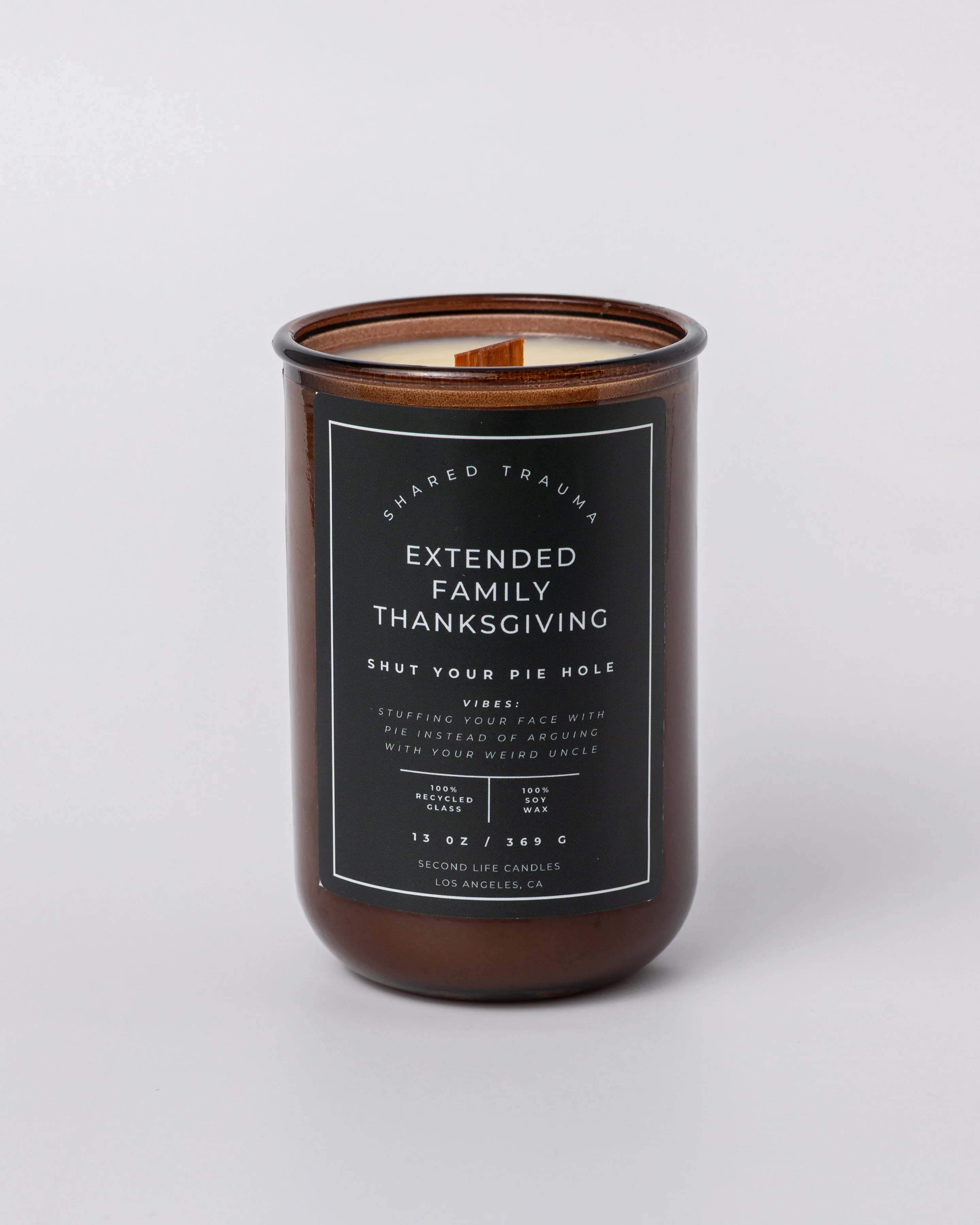 Shared Trauma: Extended Family Thanksgiving Candle - 13 oz, Crackling Wood Wick - Image 2