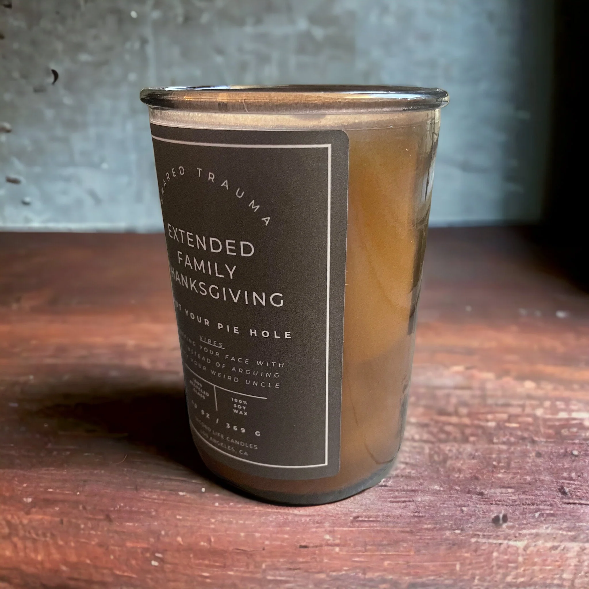 Shared Trauma: Extended Family Thanksgiving Candle - 13 oz, Crackling Wood Wick - Image 4