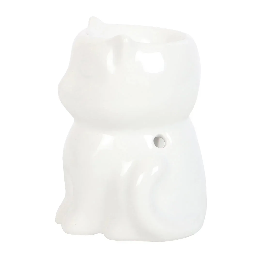 Shiny White Cat Oil Burner - Image 2