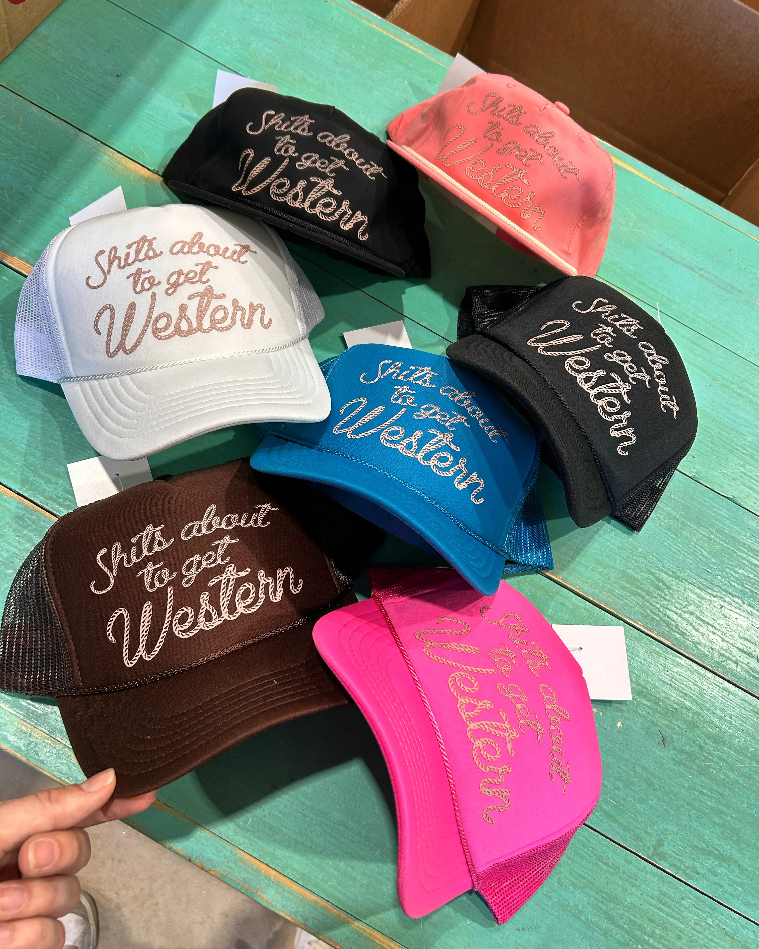 Shits About To Get Western Trucker Hat - Image 2