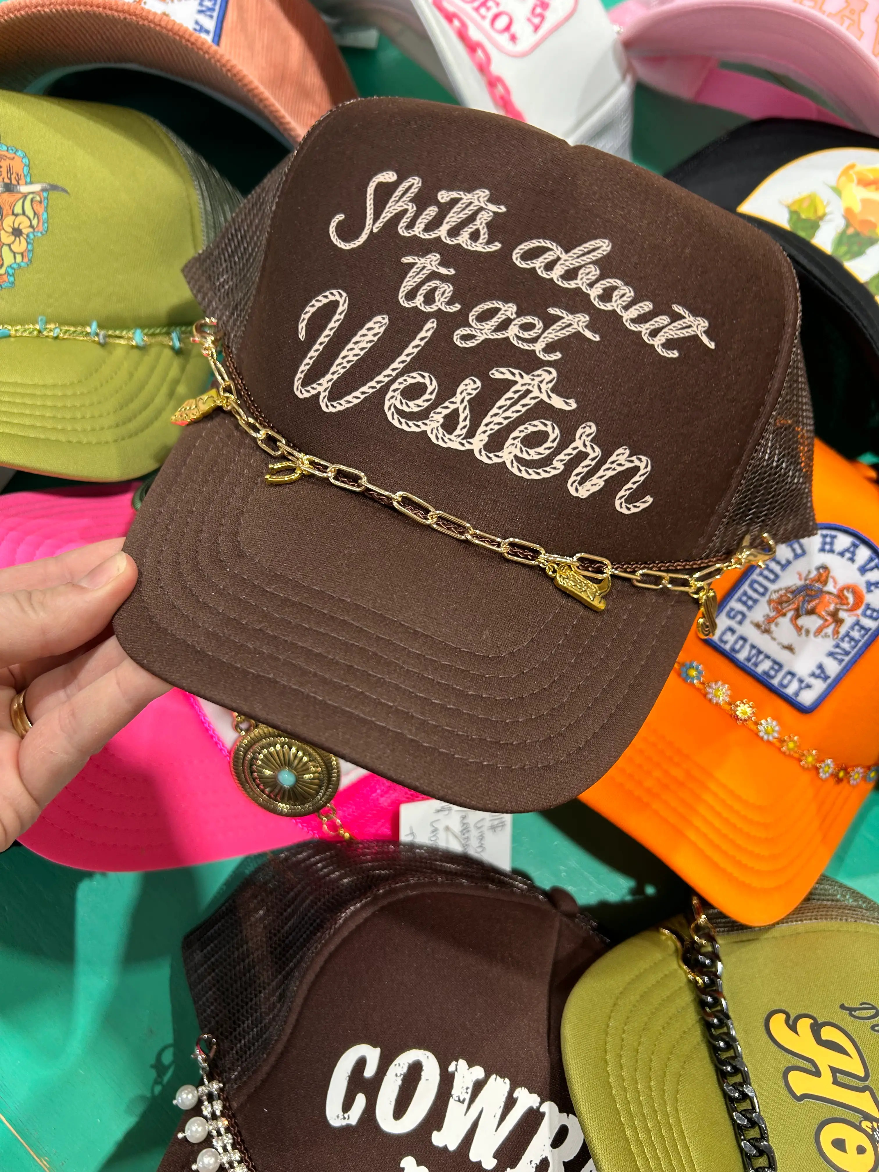 Shits About To Get Western Trucker Hat - Image 3