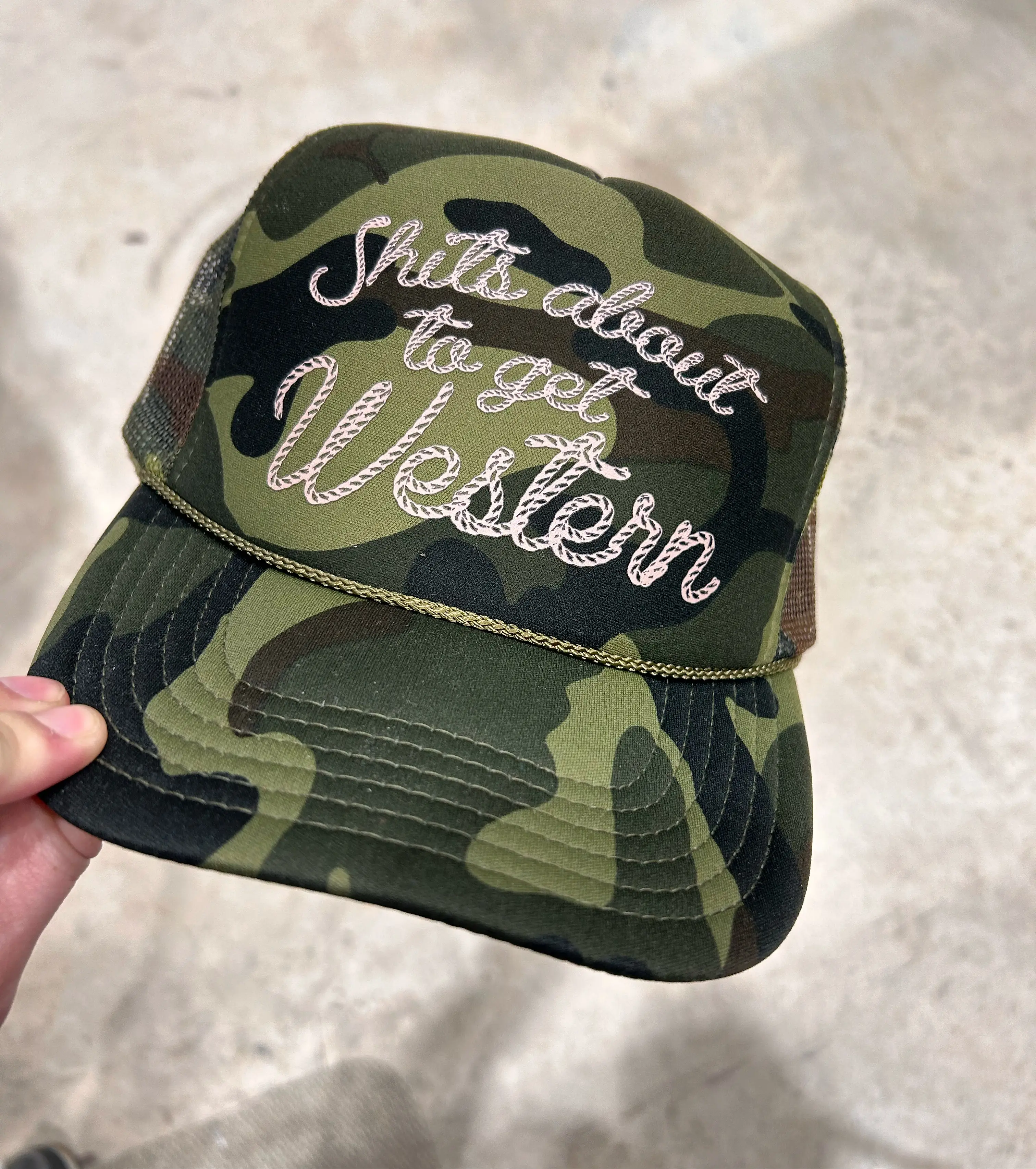 Shits About To Get Western Trucker Hat - Image 4