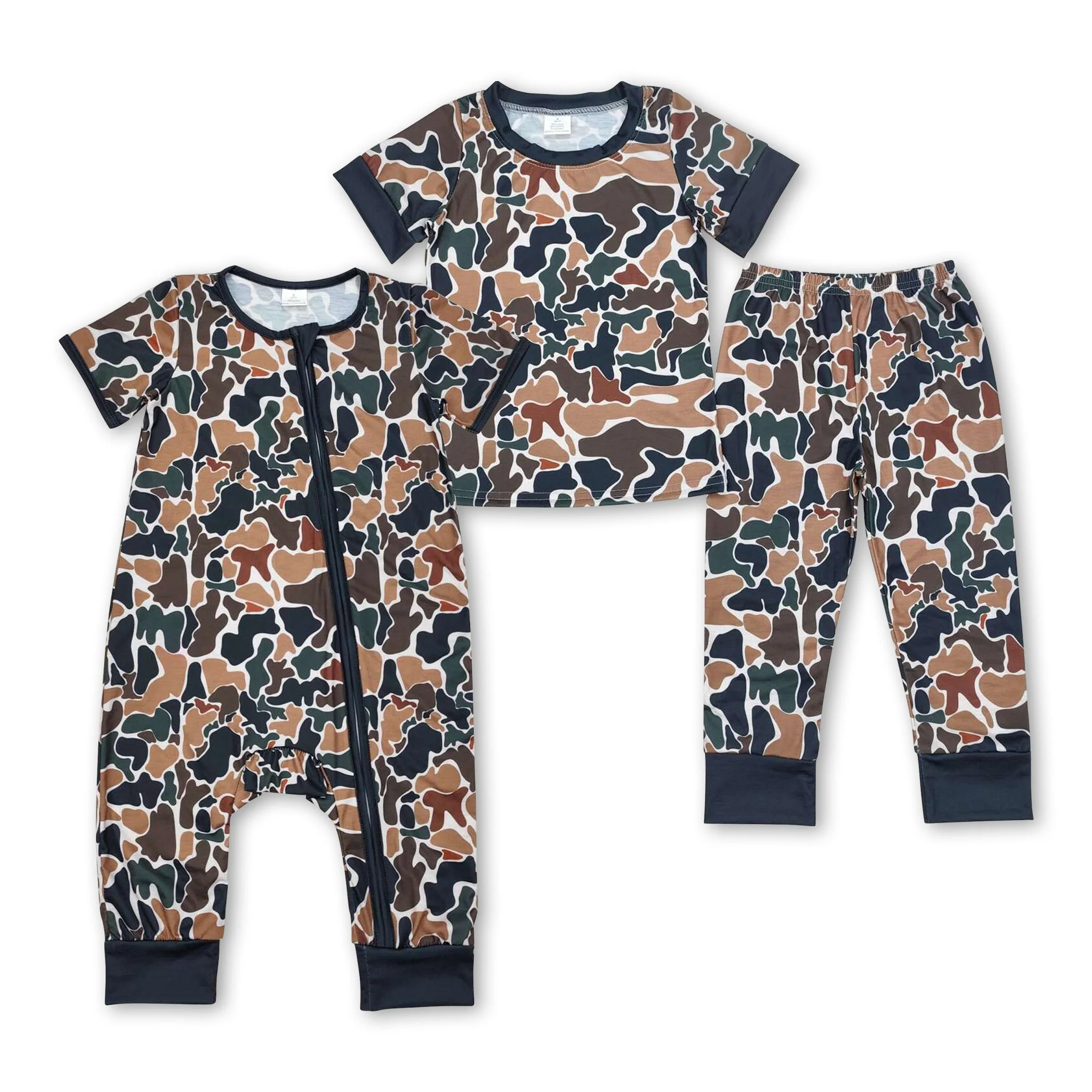 Short sleeves camo kids boys pajamas - Image 2