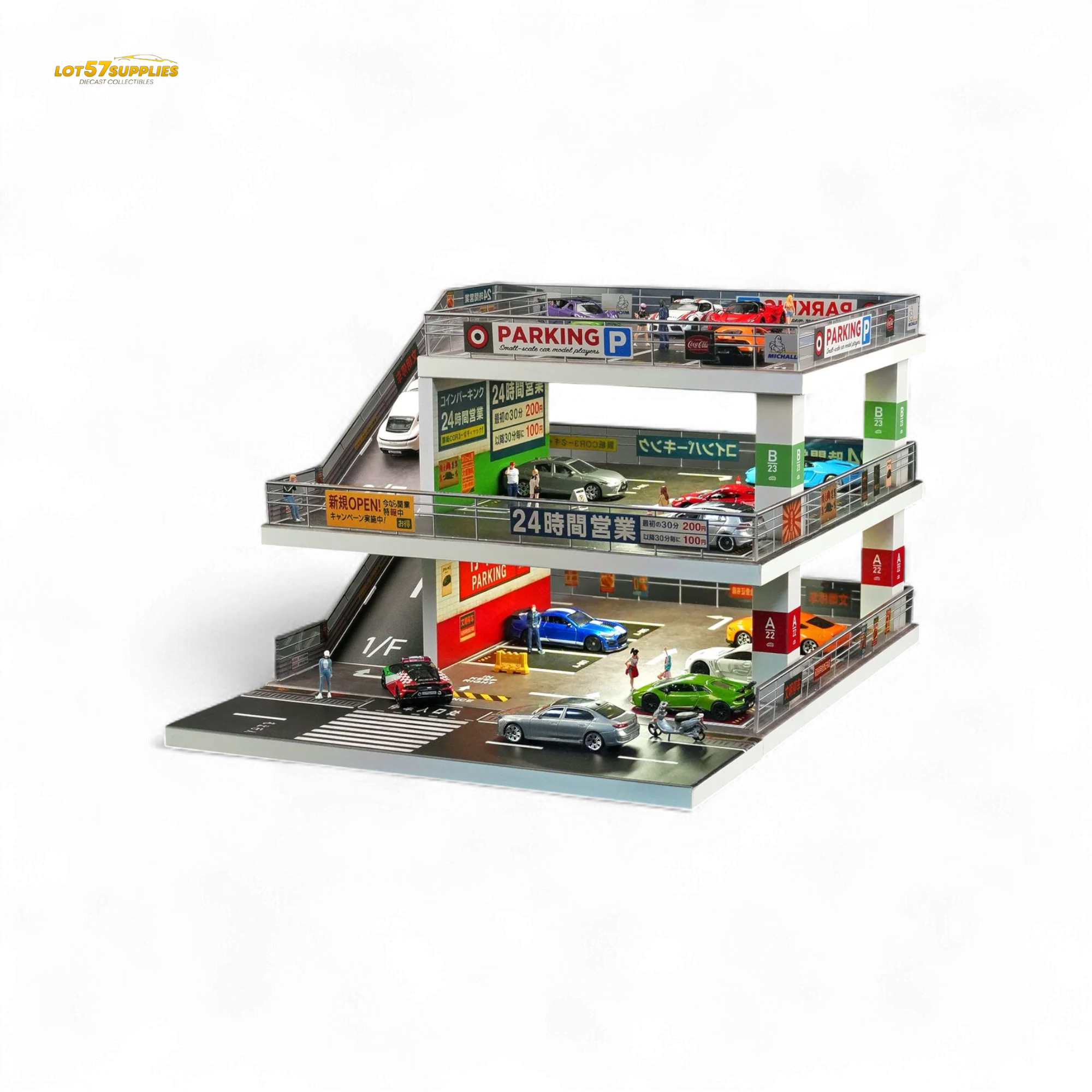 Shou Cang Jia Japanese Ramp Parking Lot Dark Green 1:64 - Image 5