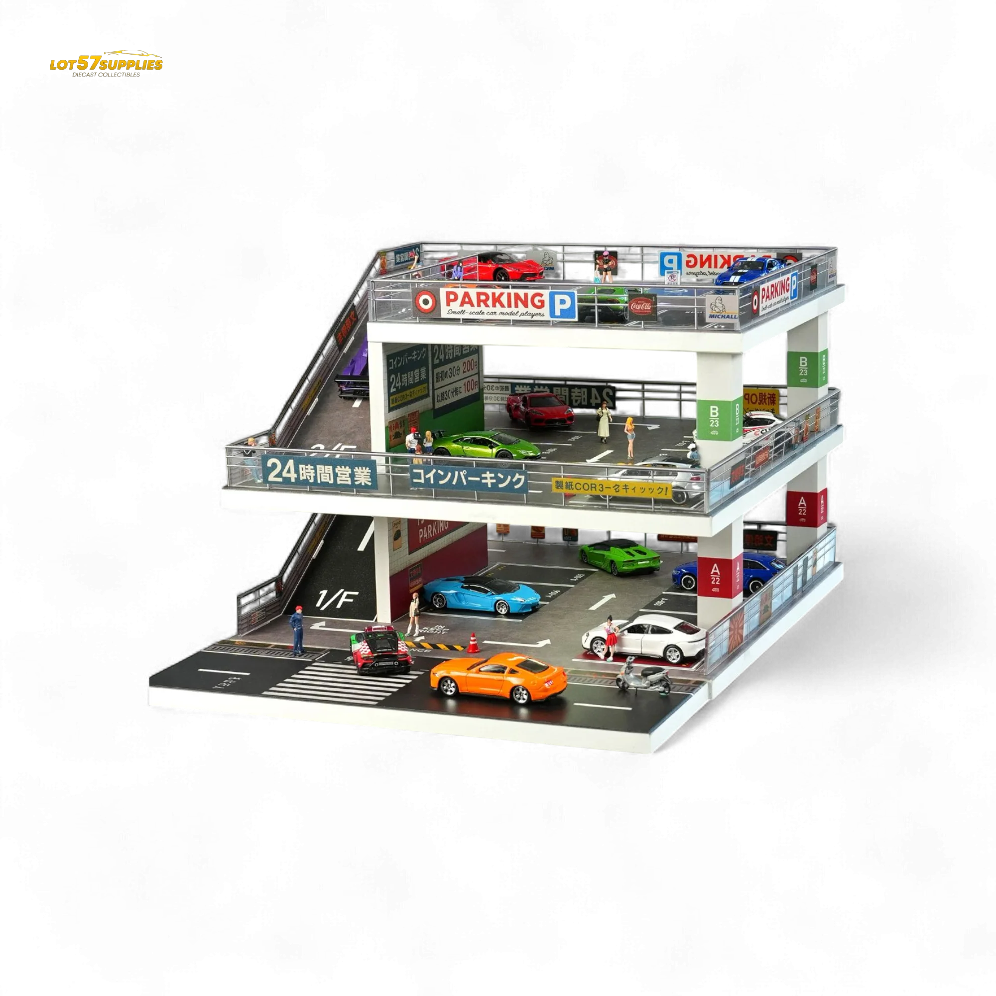 Shou Cang Jia Japanese Ramp Parking Lot Dark Green 1:64 - Image 6